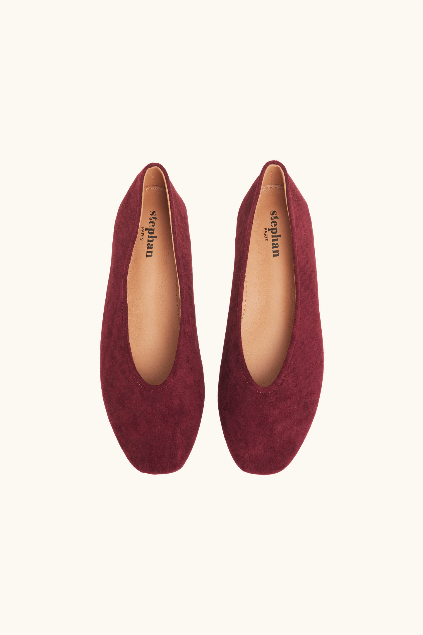 Bordeaux ballerinas in suede