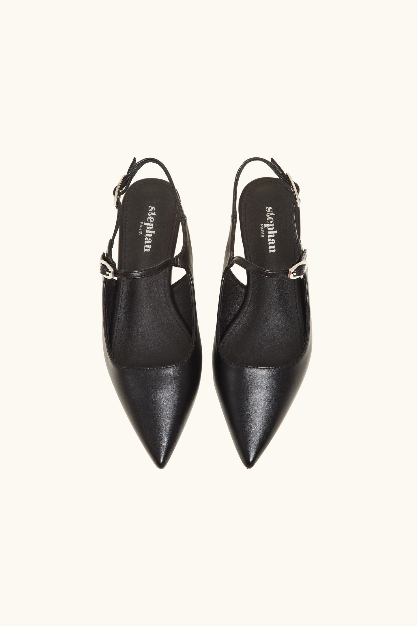 Ballerines plates ajustable noires