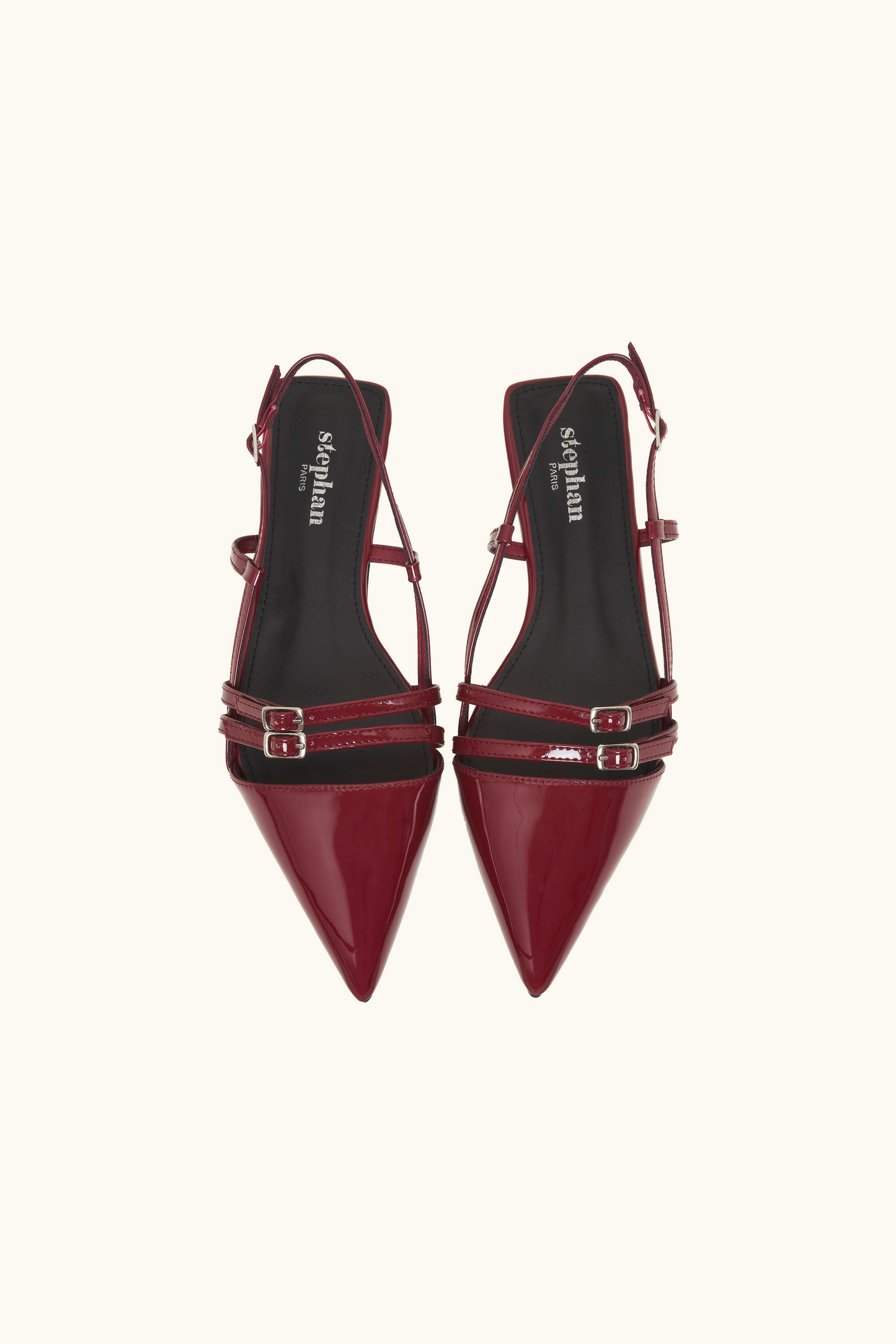 Ballerines vernies bordeaux ajustable