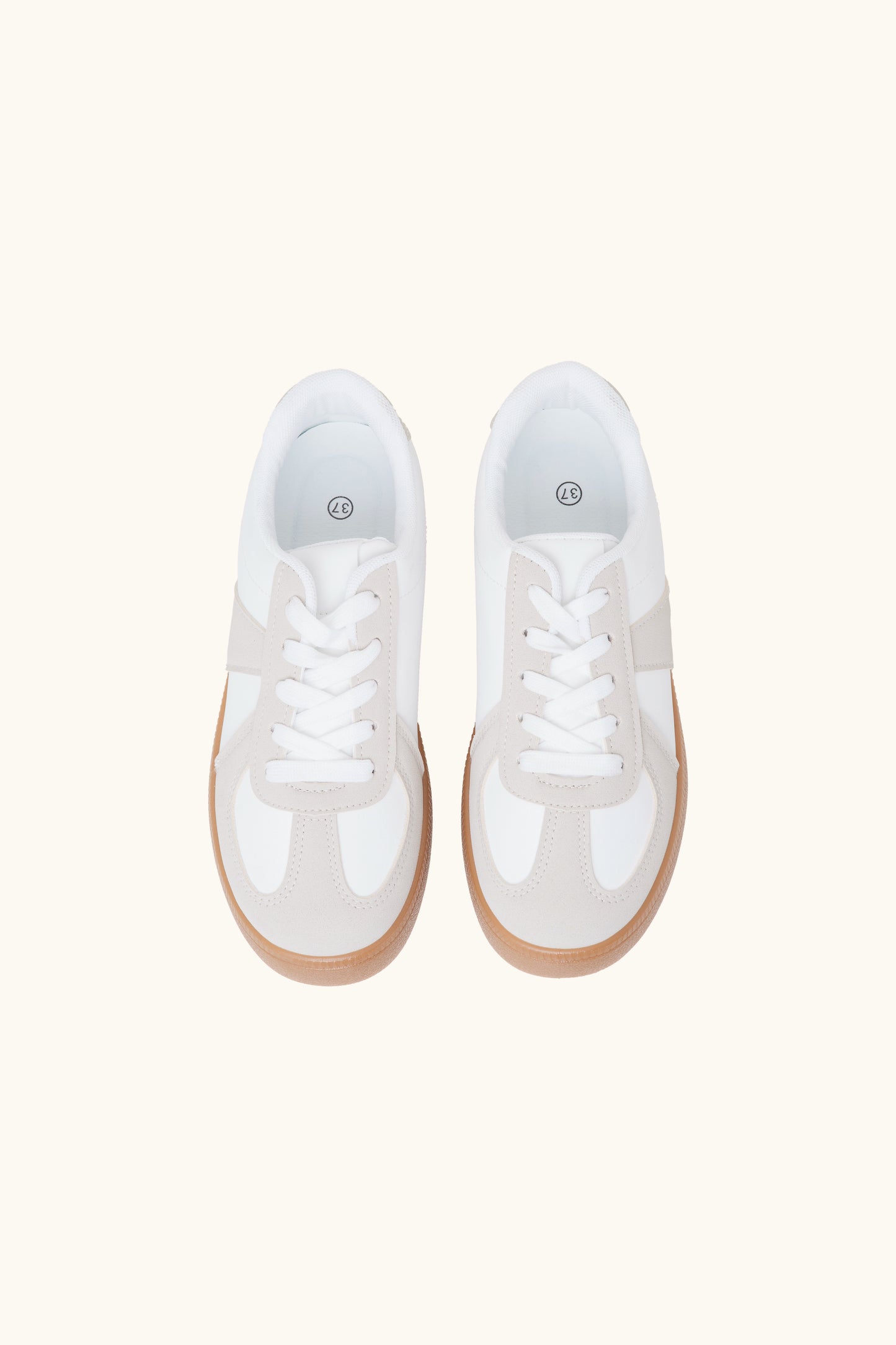 Beige two -color sneakers
