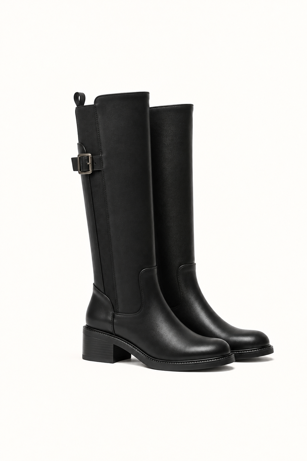 Bottes cavalières noires à boucle ajustable - Kris