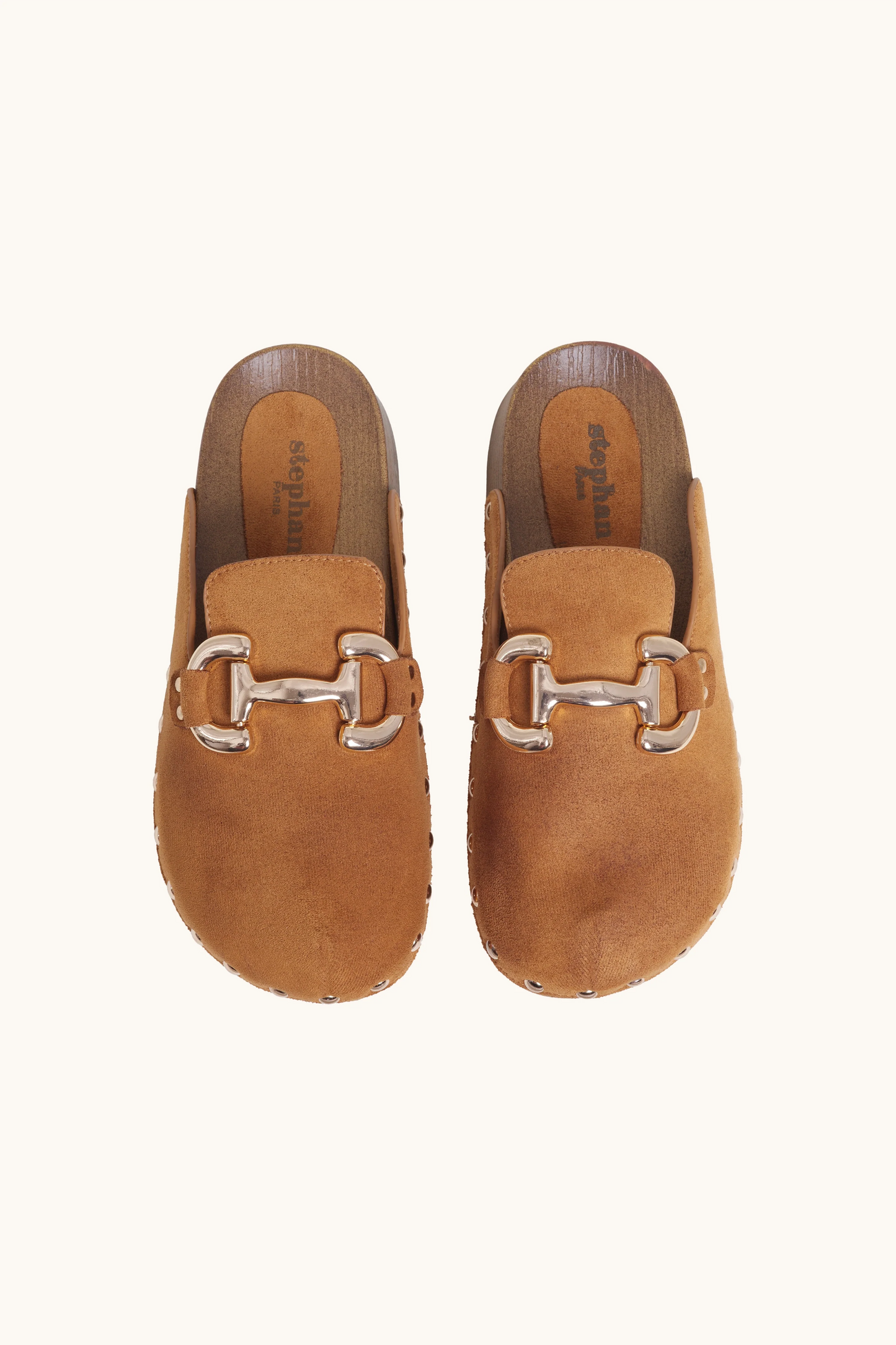 Holder mules open to Camel golden loop