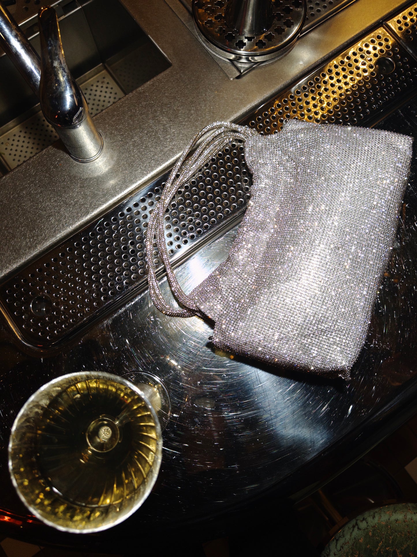 Sac pochette "Gin Tonic" argent