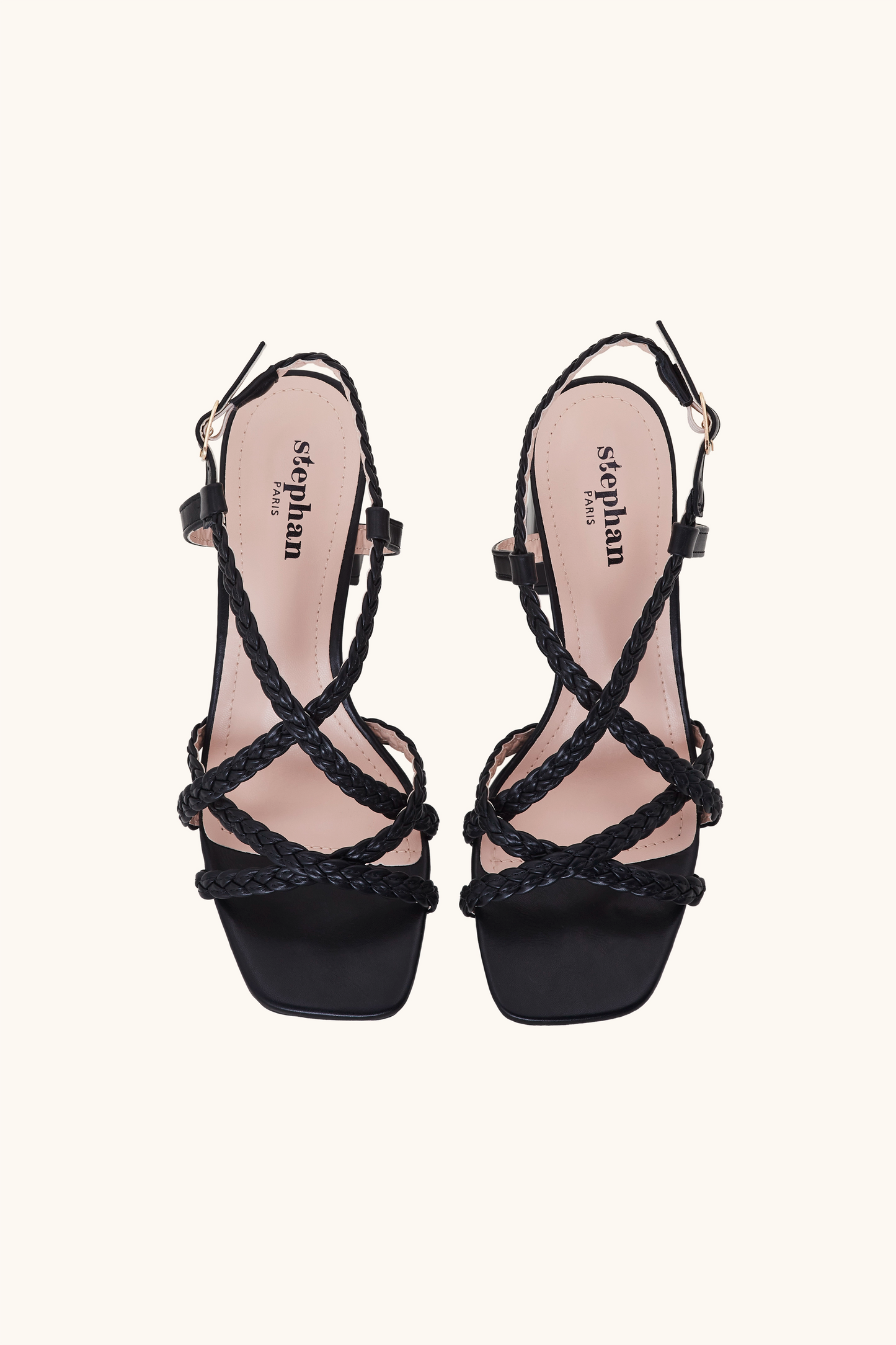 Black Block braided sandals