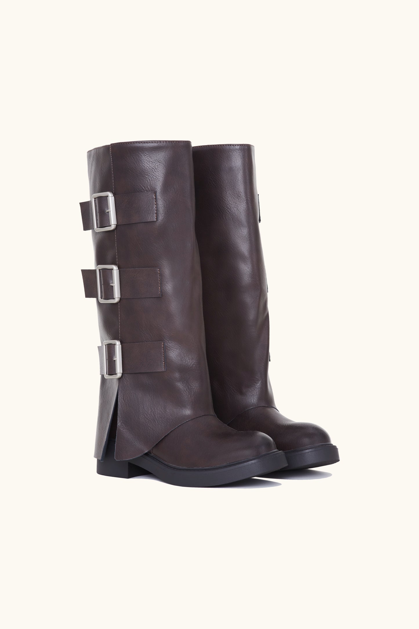 Bottes à triples boucles marron