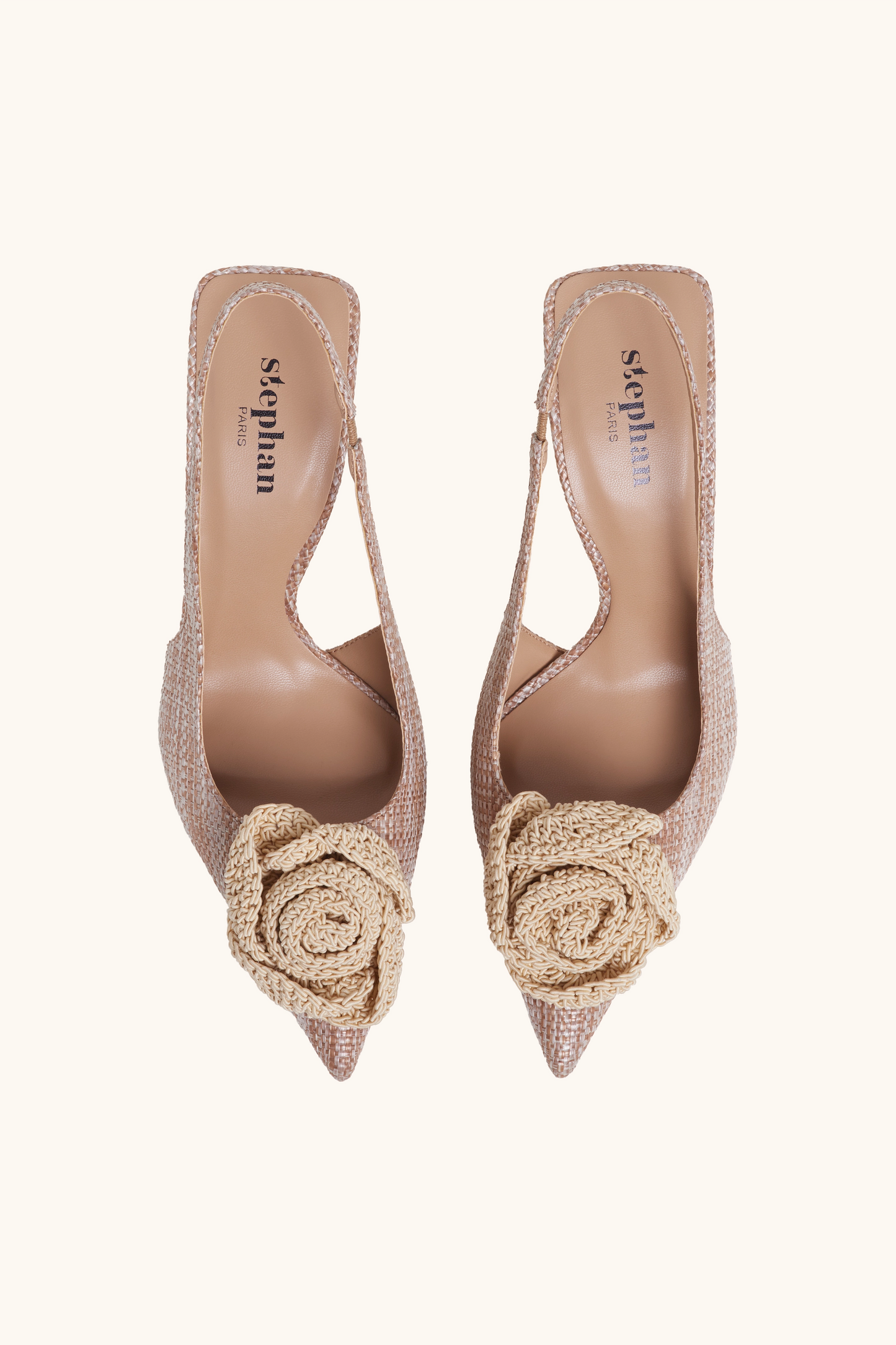 Slingback Raphia Taupe pumps