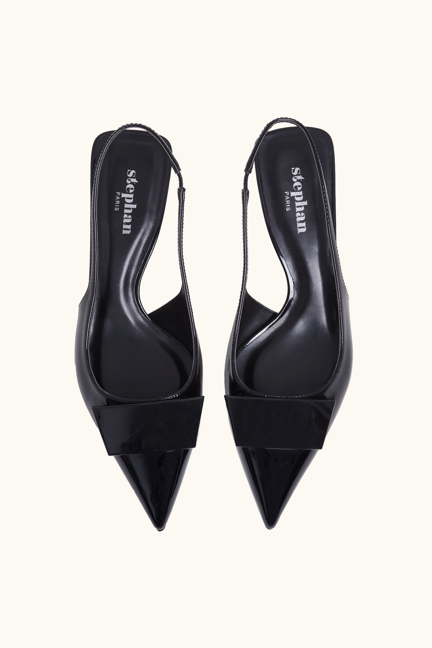 Escarpins slingback vernis noires