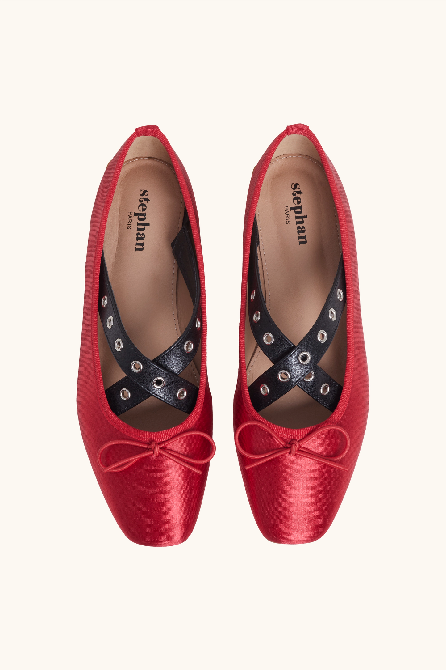 Ballets with cross -bridges and red carnation detail