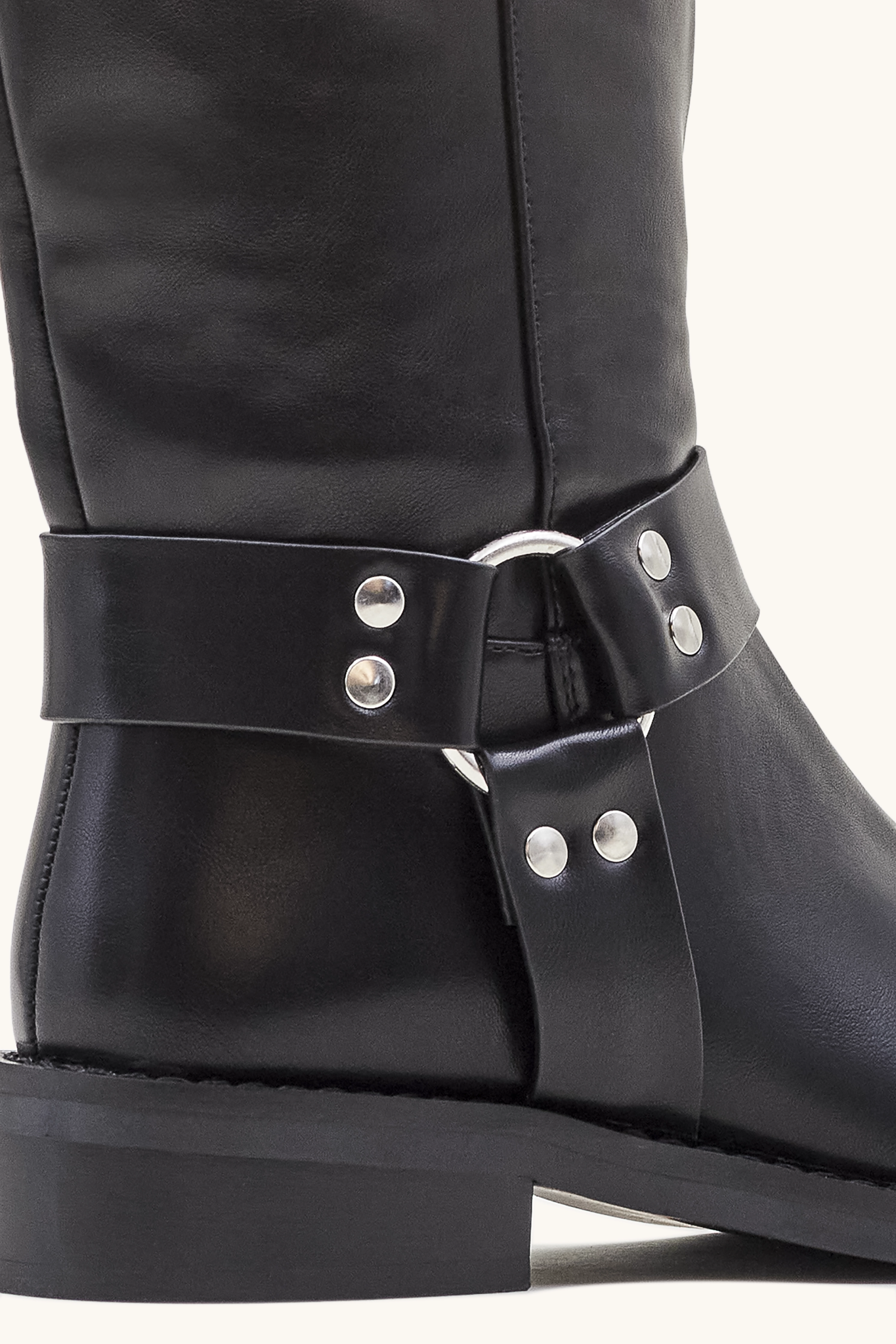 Bottes bikers tubulaires noires