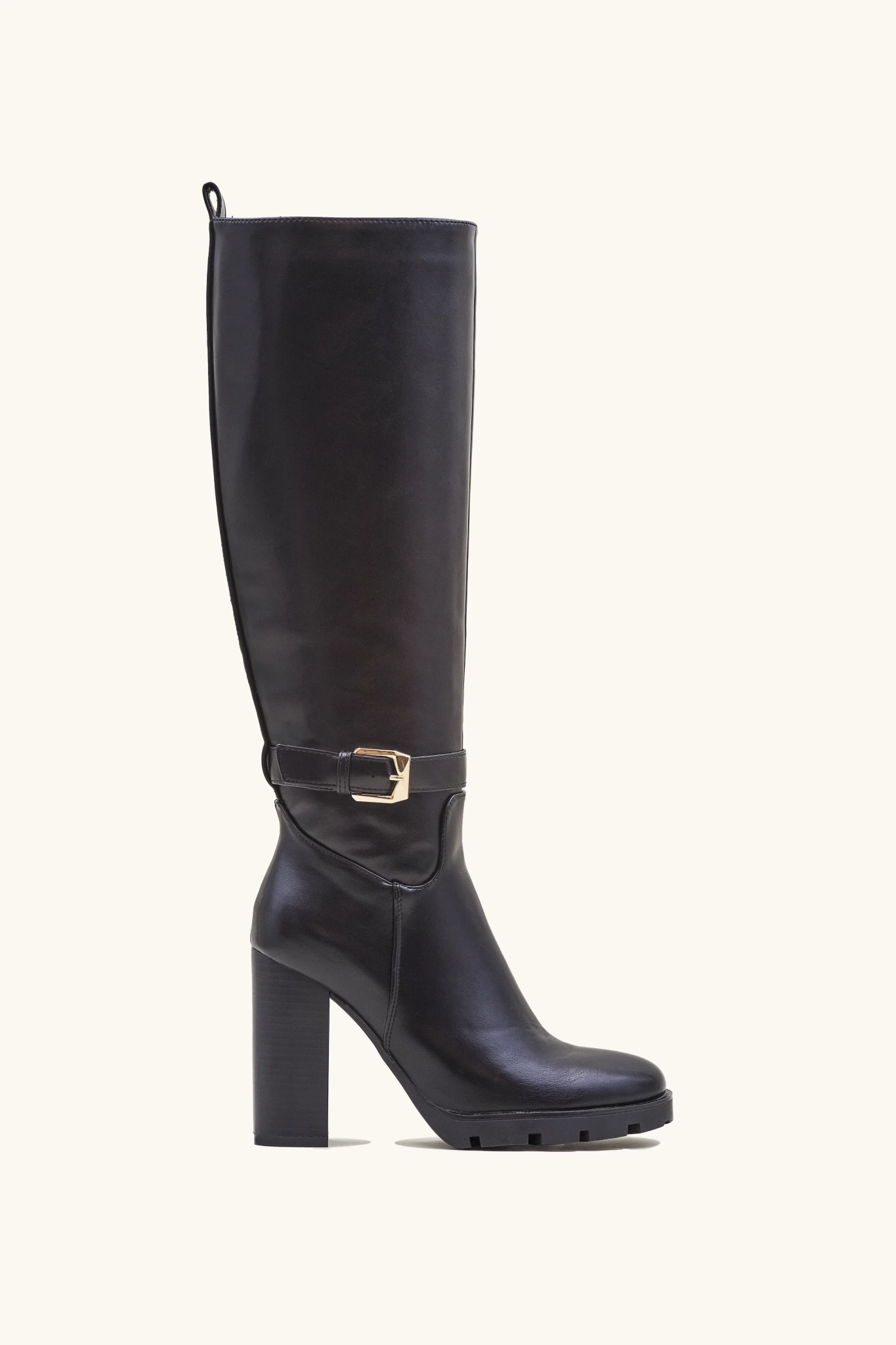 Chunky heel top riding boots