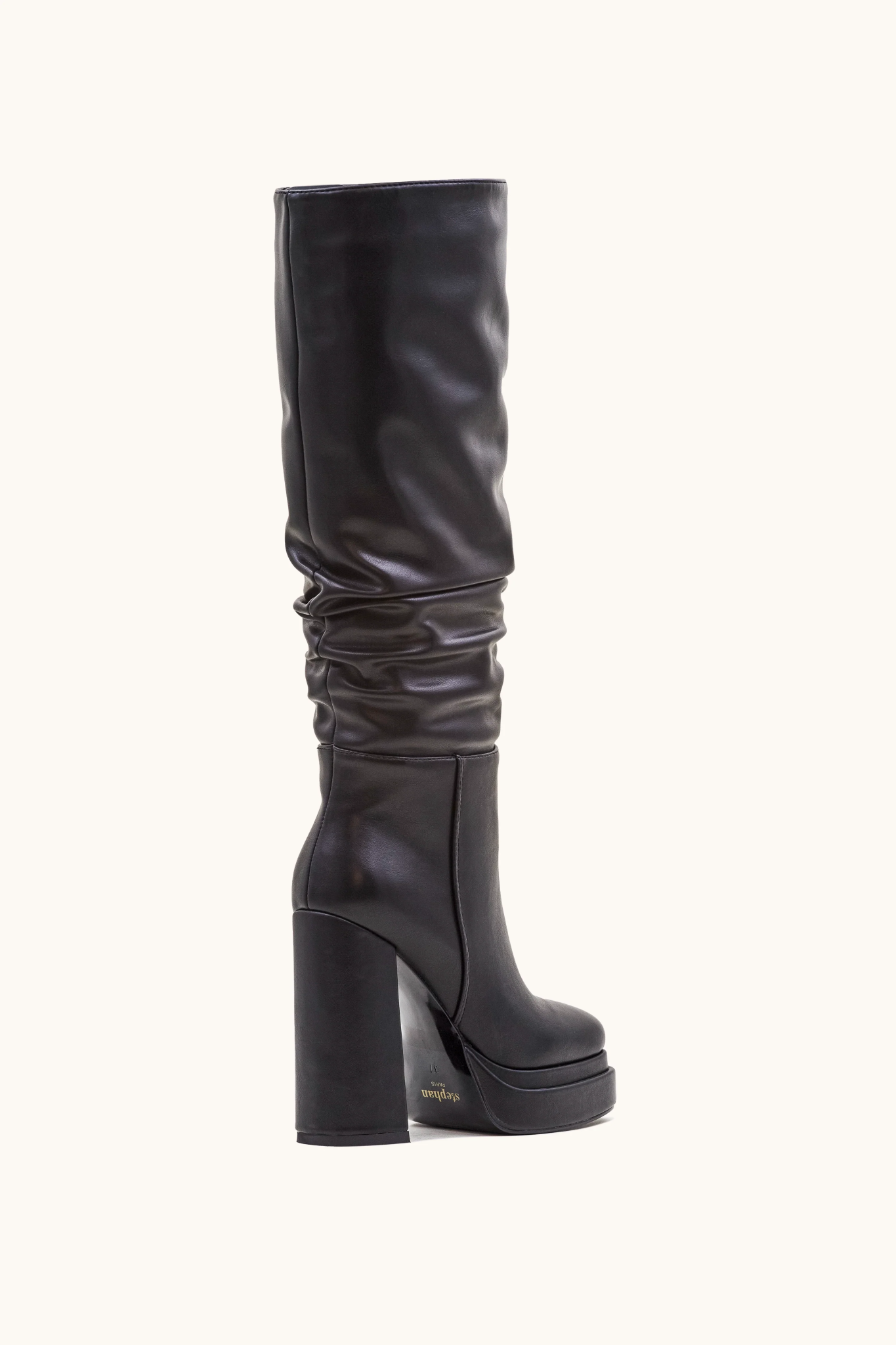 Black pleated boots
