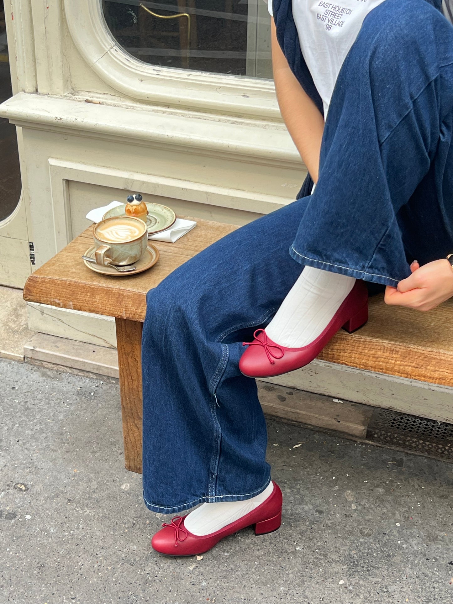 Ballerines à talons bordeaux