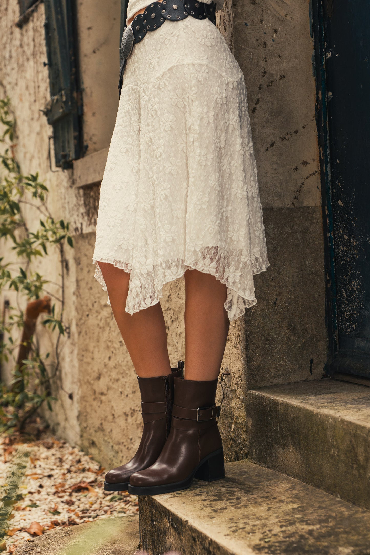 Bottines à talon marron