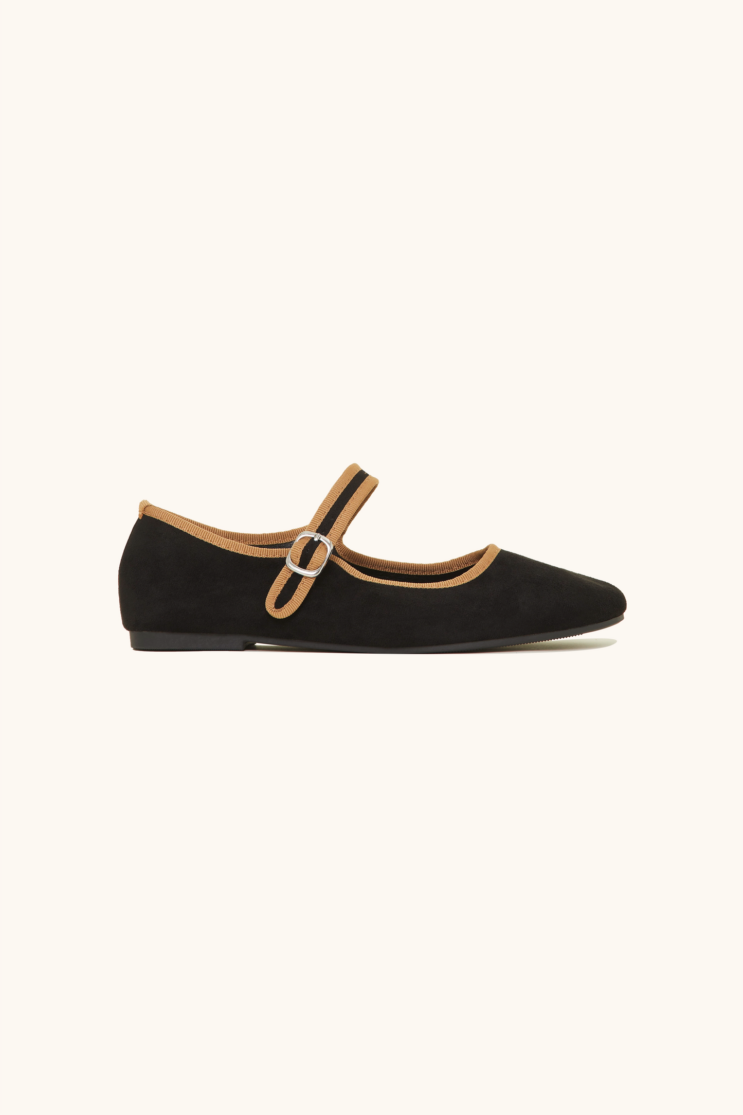 Ballerines noires en suédine bicolores
