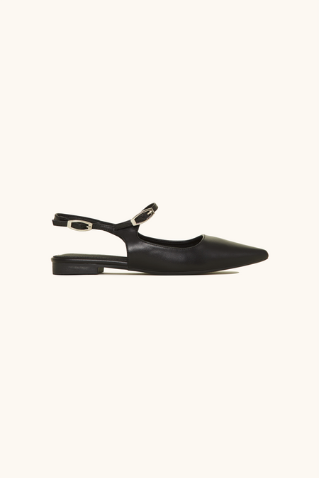 Black adjustable flat ballerinas