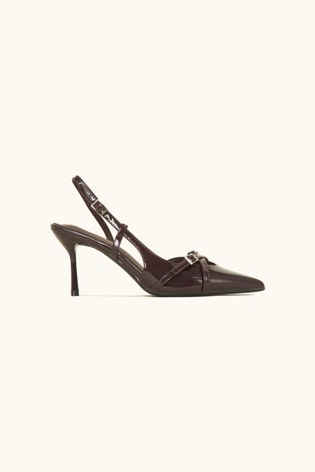 Varnish pumps with brown cross -bridges