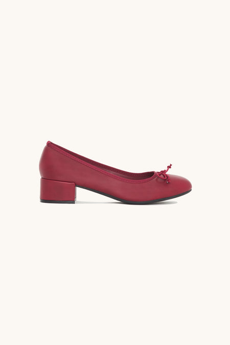 Ballerines à talons bordeaux