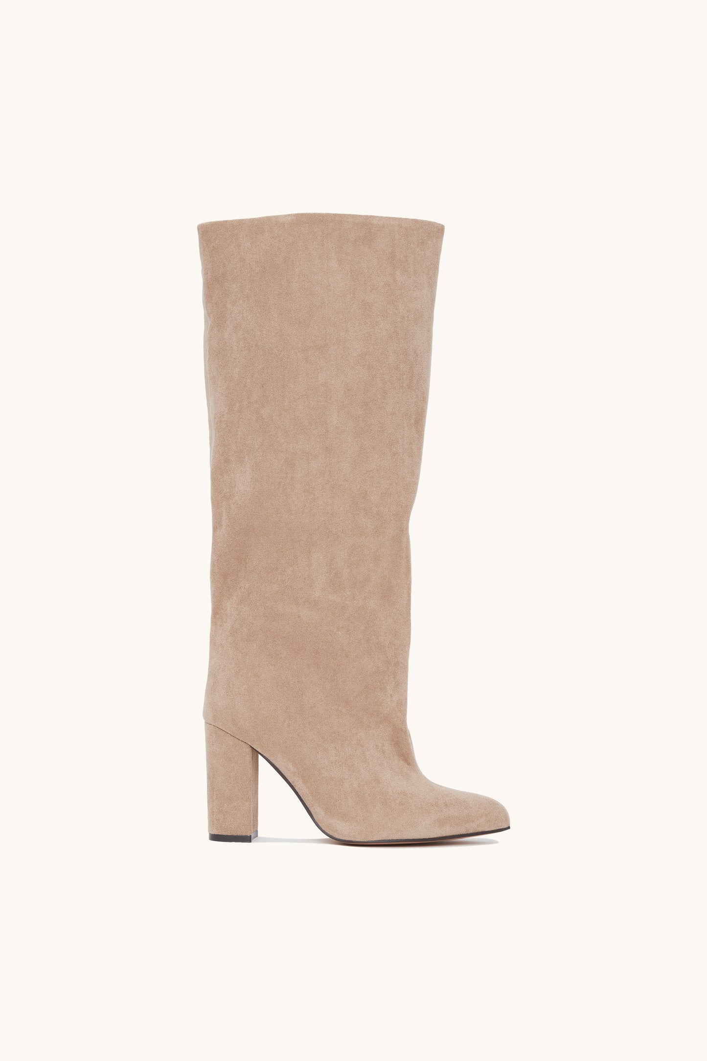 Bottes suédine hautes à talon bloc - Clara Khaki