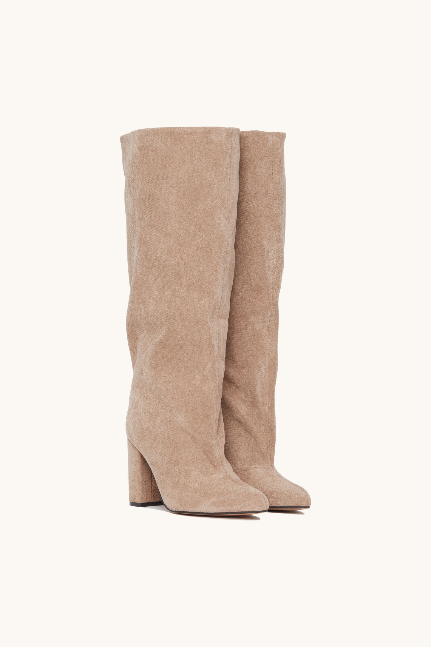 Bottes suédine hautes à talon bloc - Clara Khaki