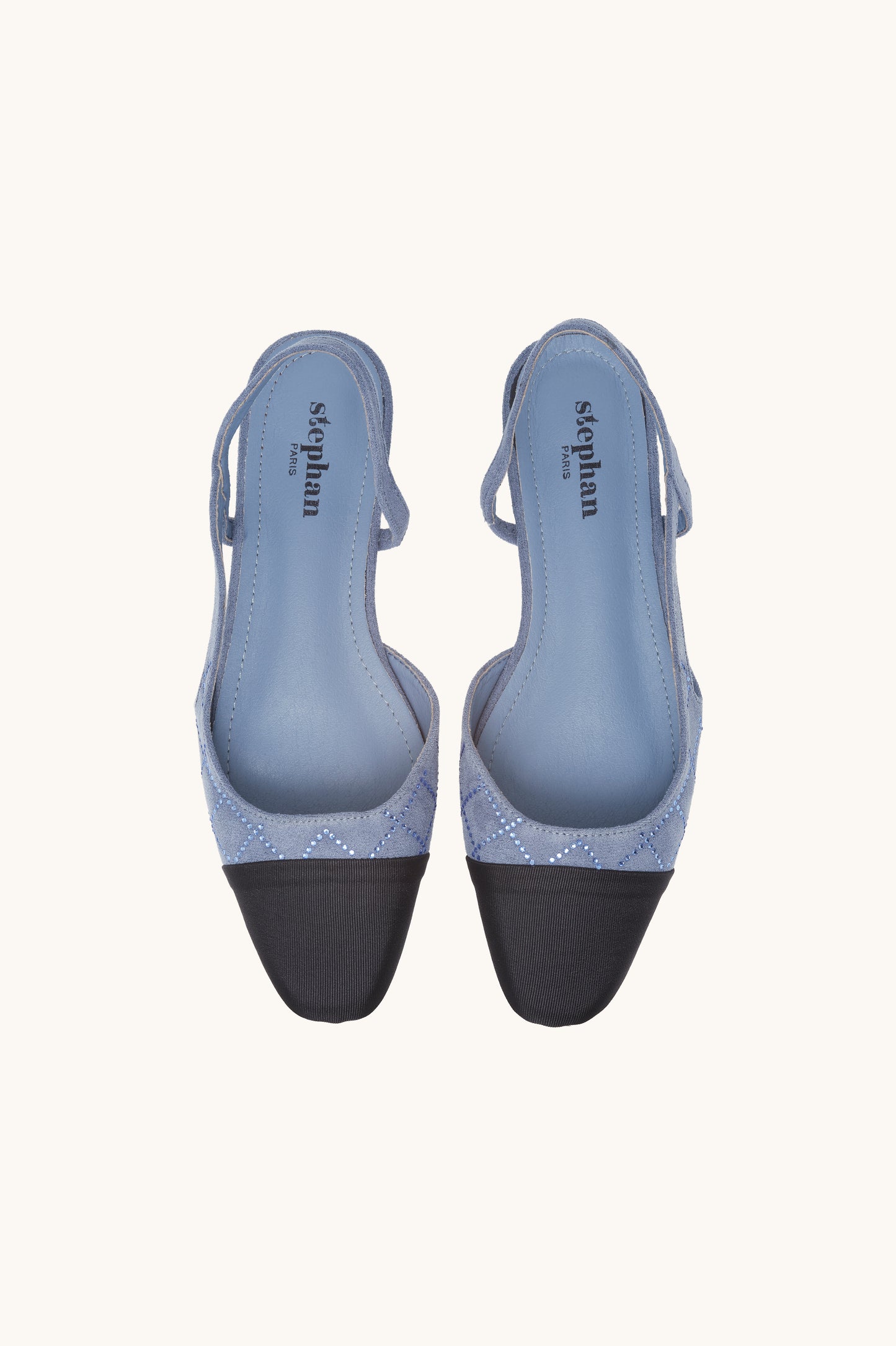 Ballerines slingback à bouts contrastés - Skye bleue