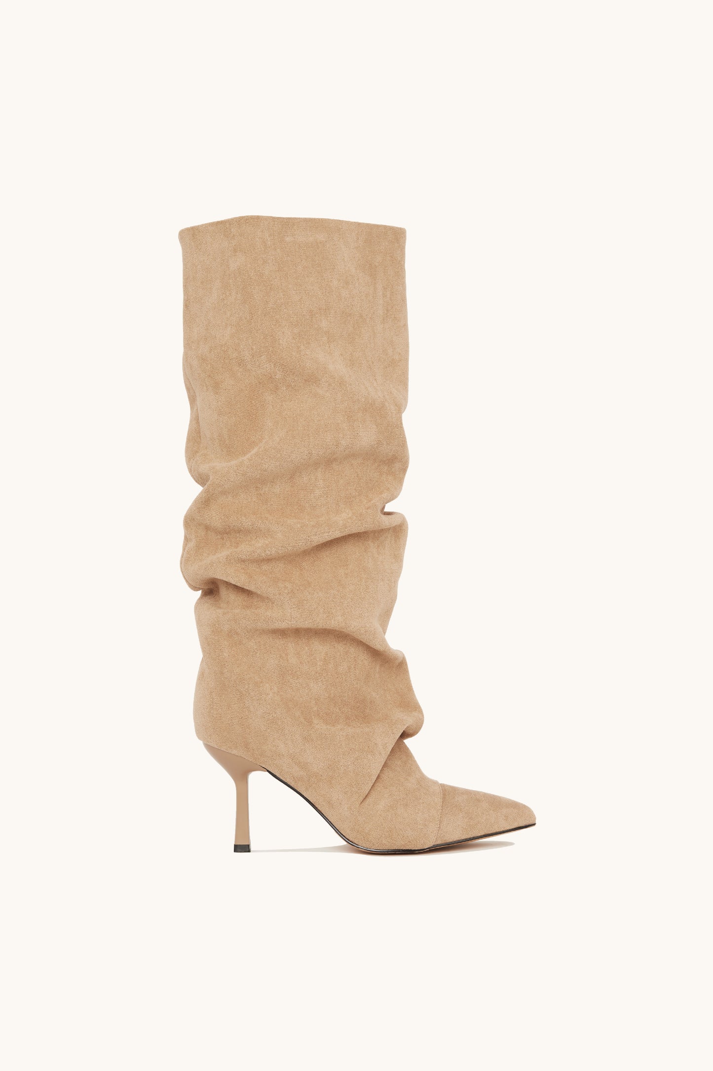 Bottes hautes suédines à talon Aiguille - Mila Khaki