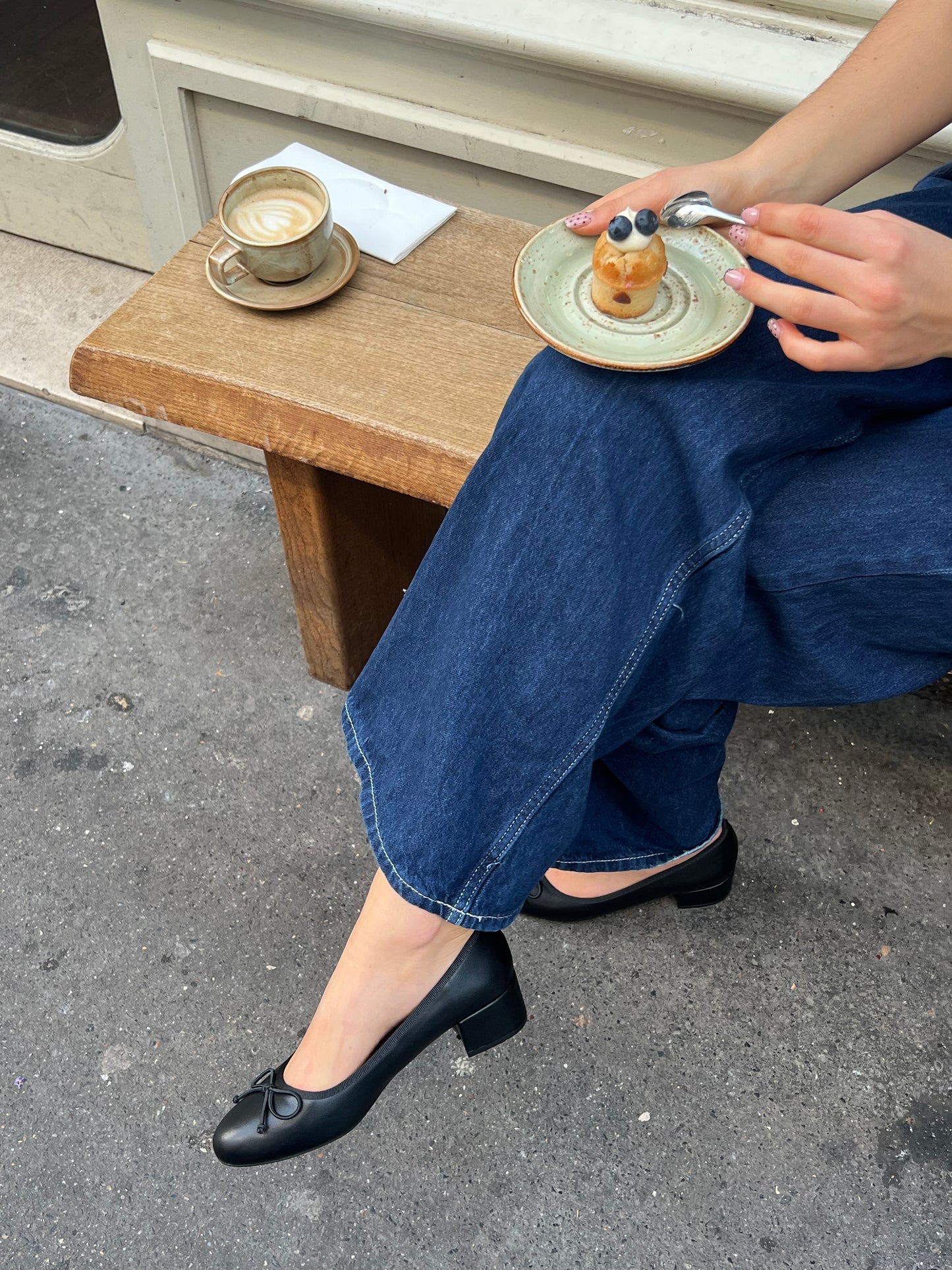 Ballerines à talons noires