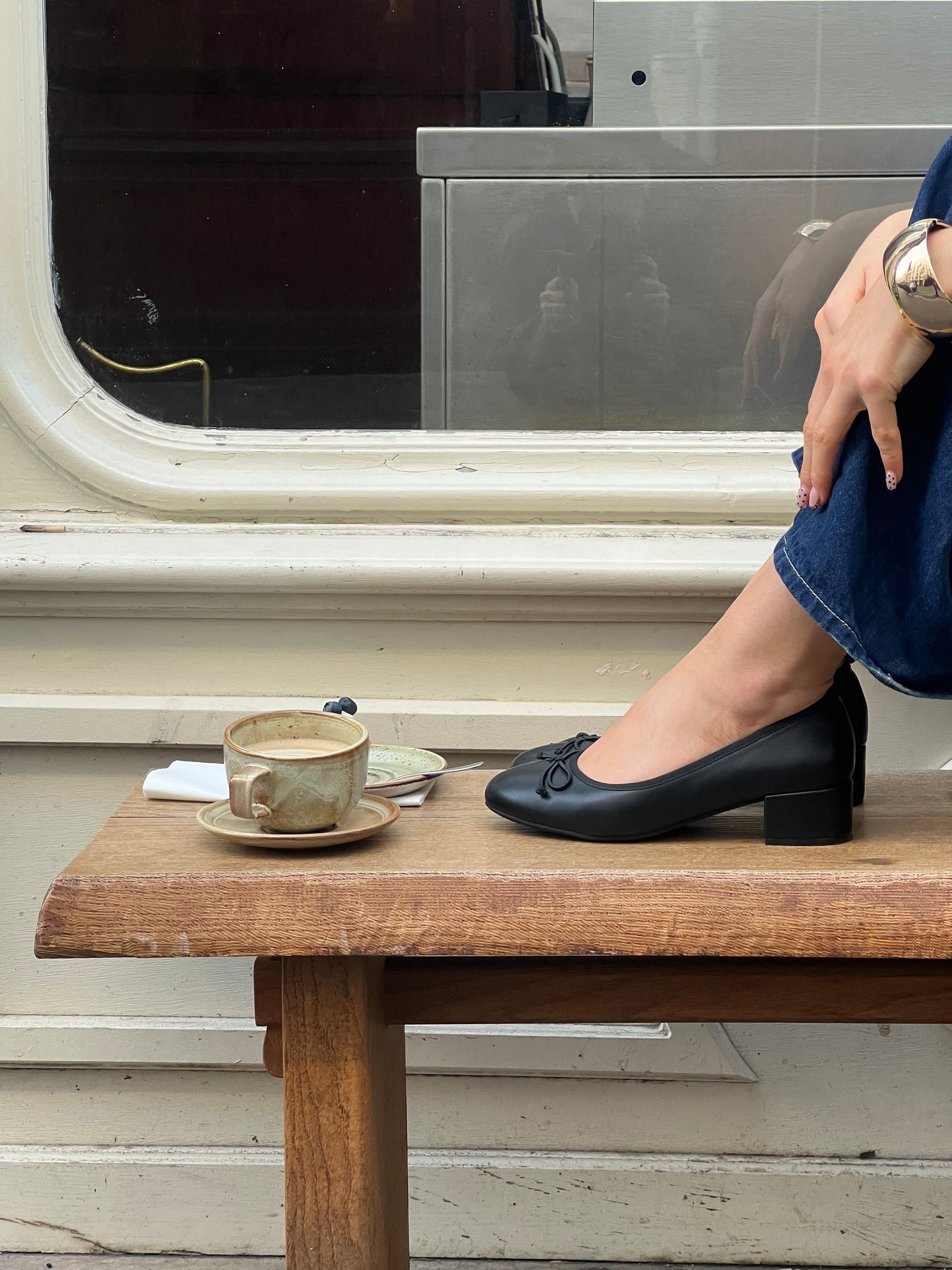 Ballerines à talons noires