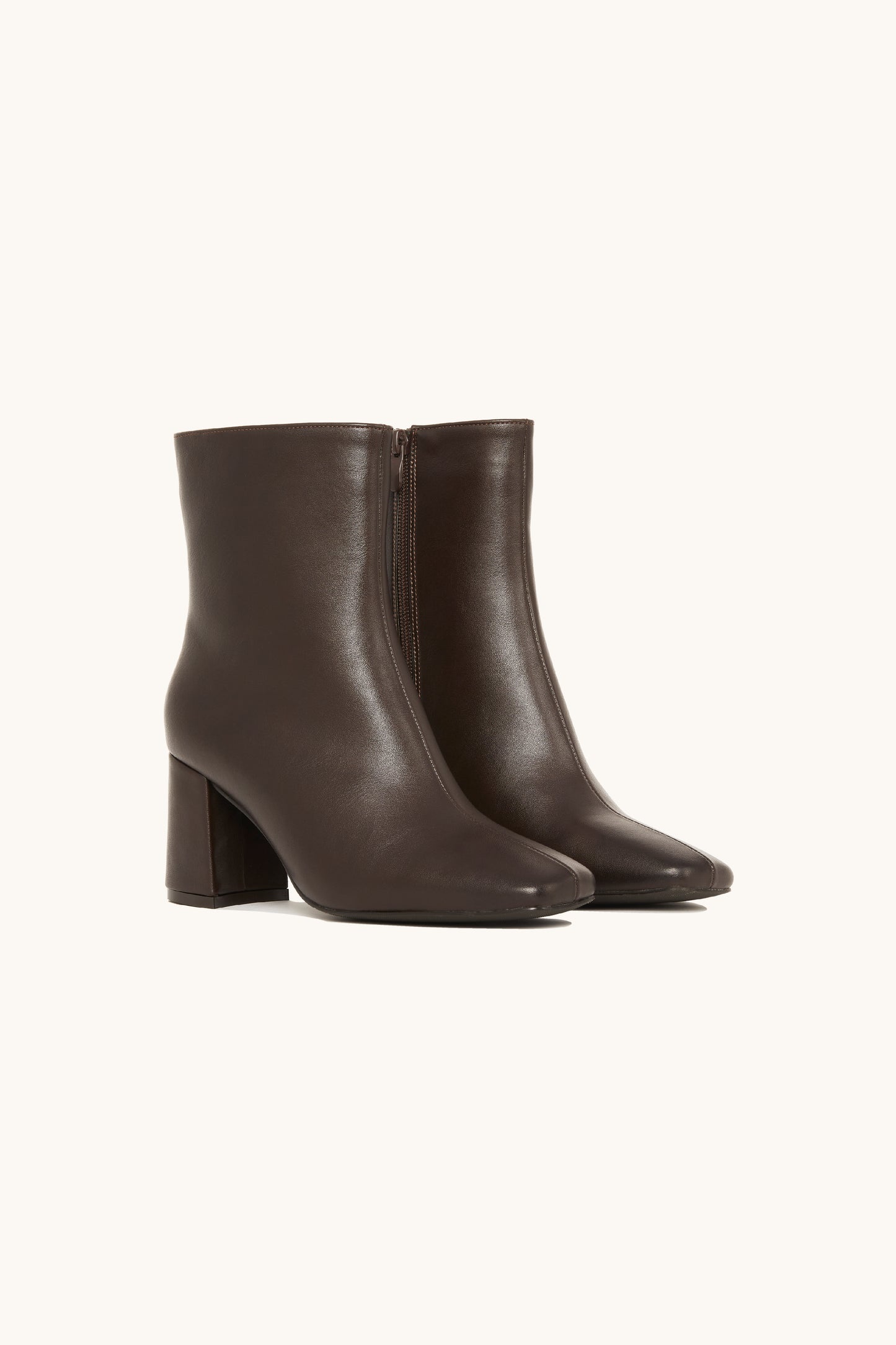 Bottines marrons à talon bloc - Betty