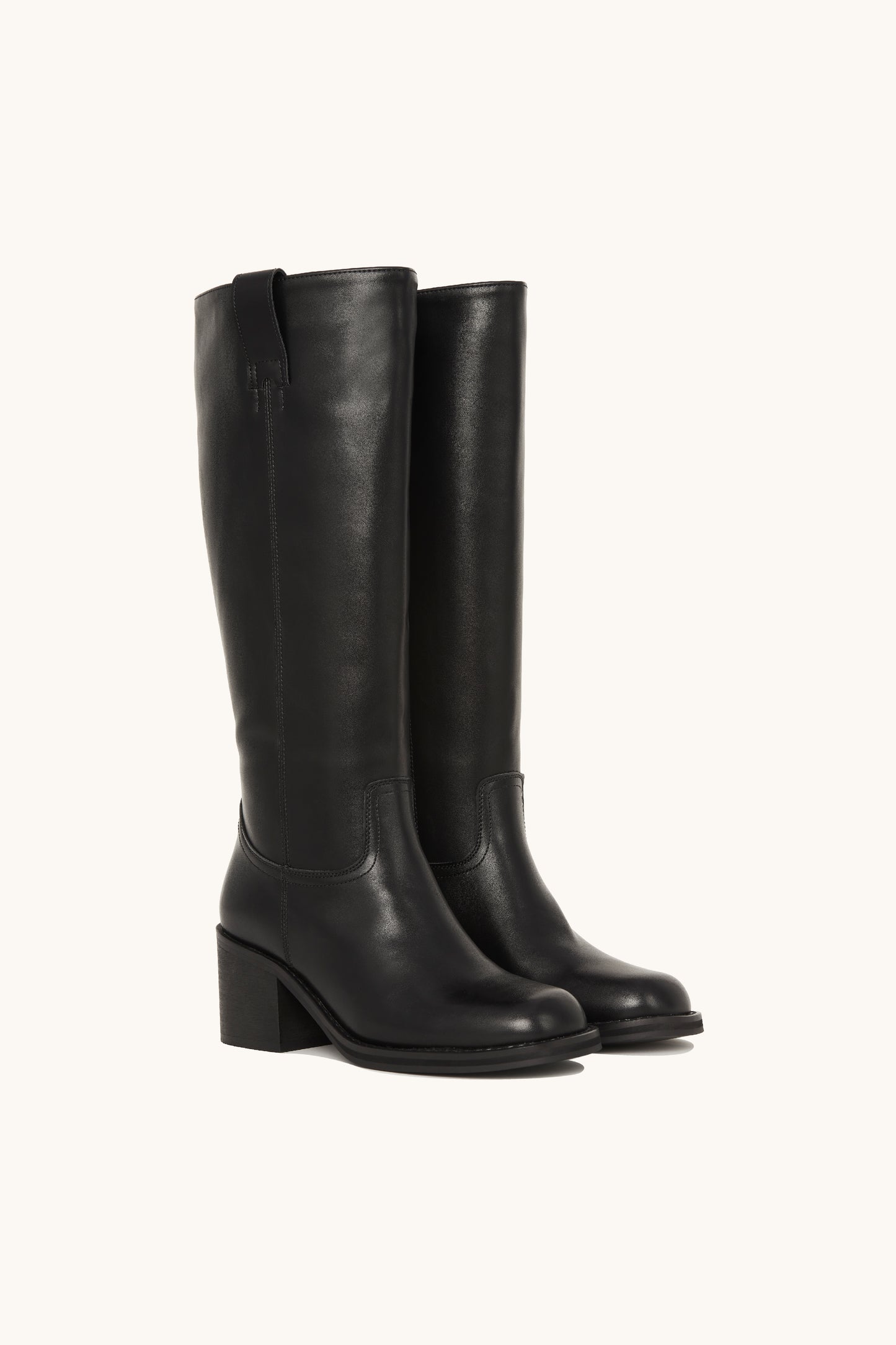 Bottes cavalières noires à talon bloc noir - Wendy