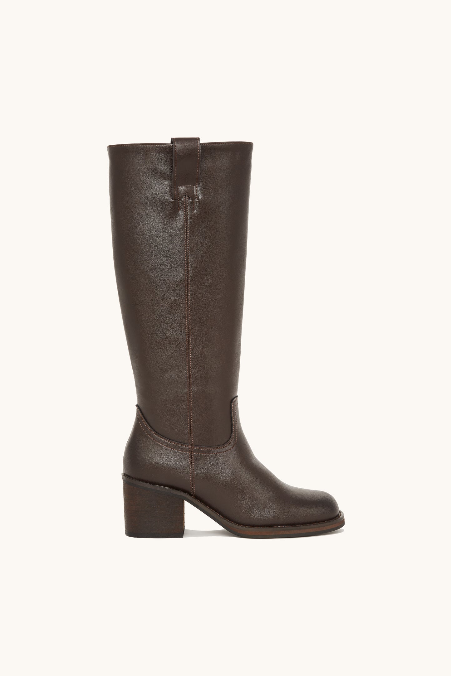 Bottes cavalières marron à talon bloc - Wendy