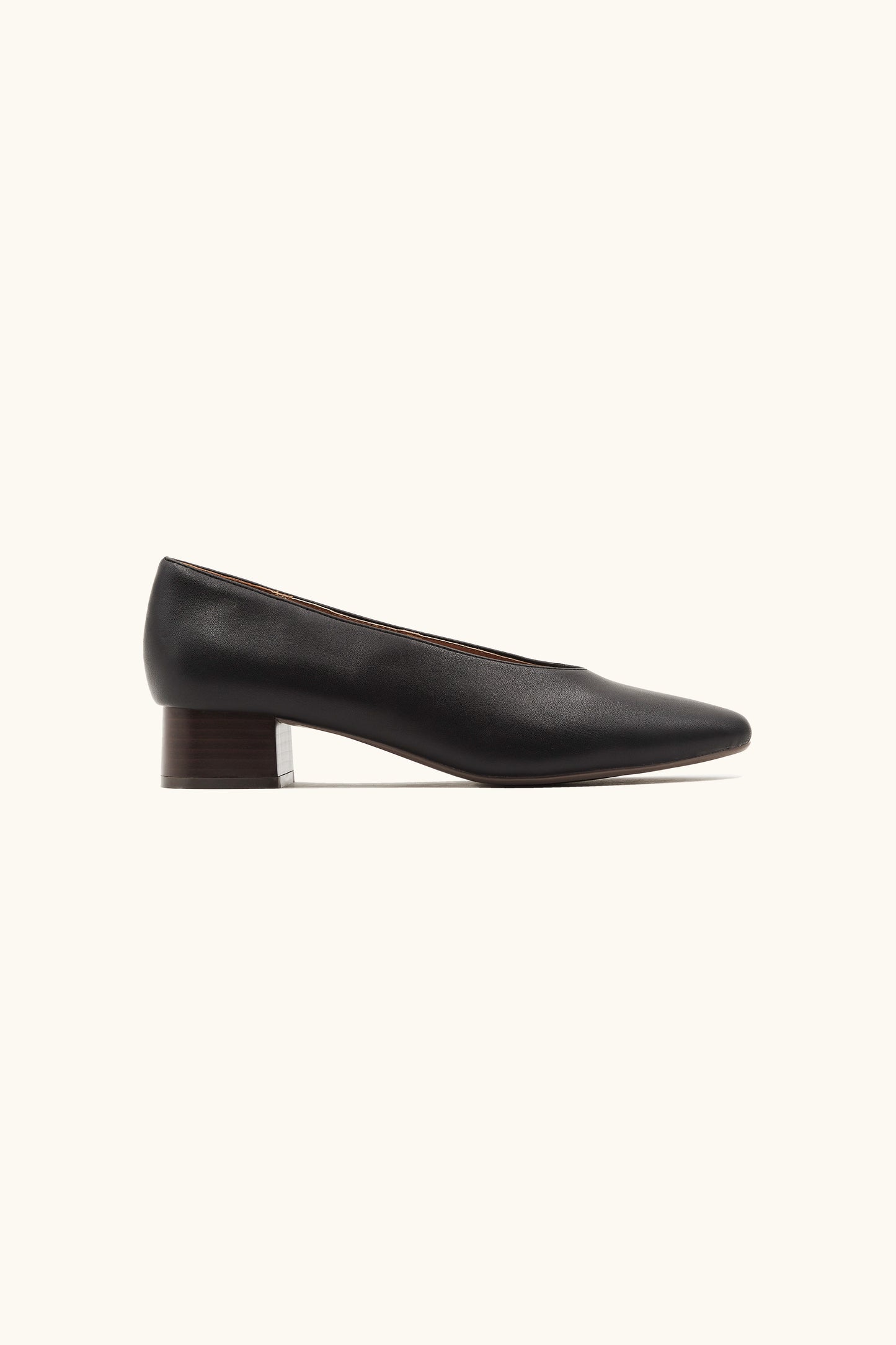 Ballerines à talon femme en similicuir noires