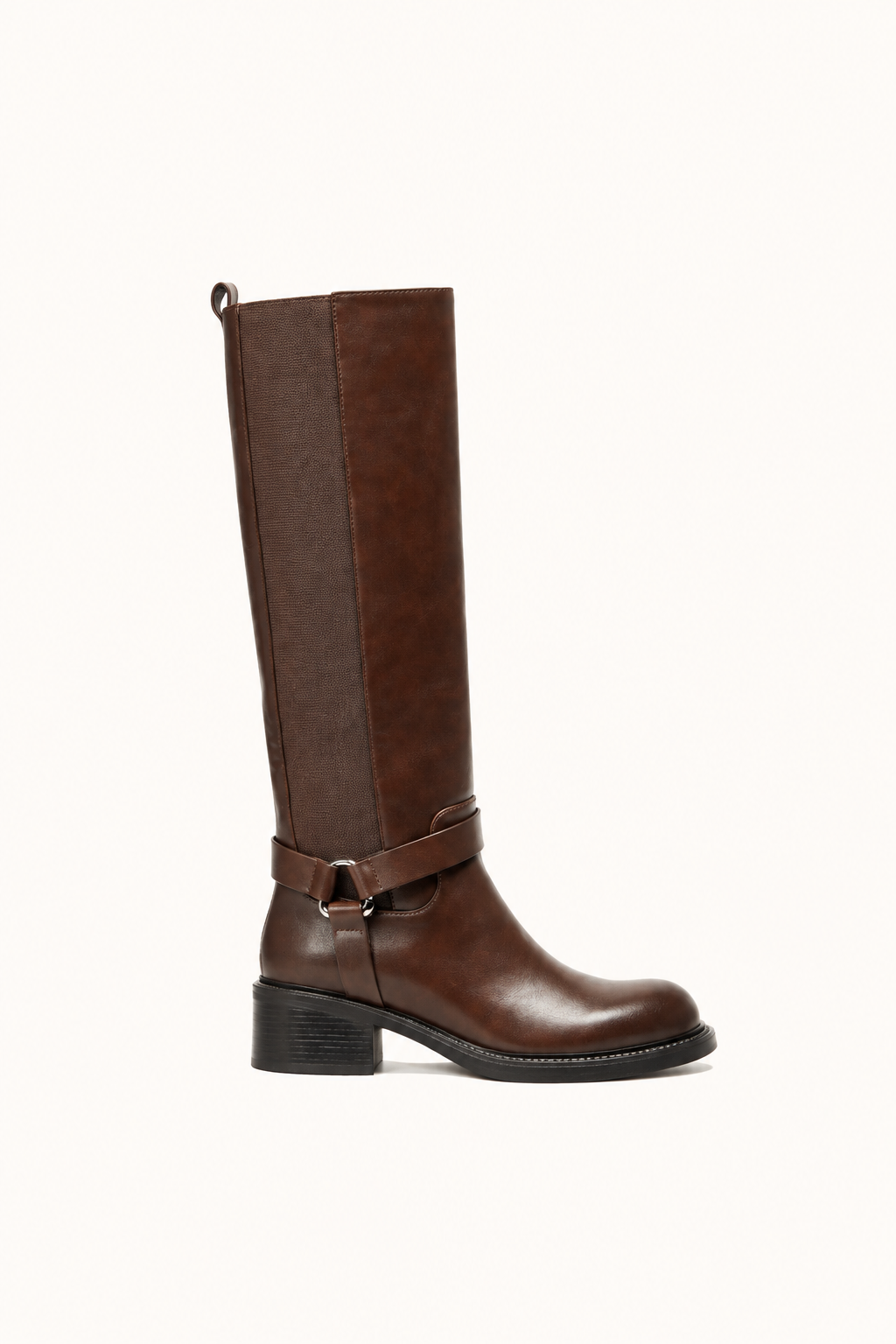 Bottes cavalières marron à brides - Carla