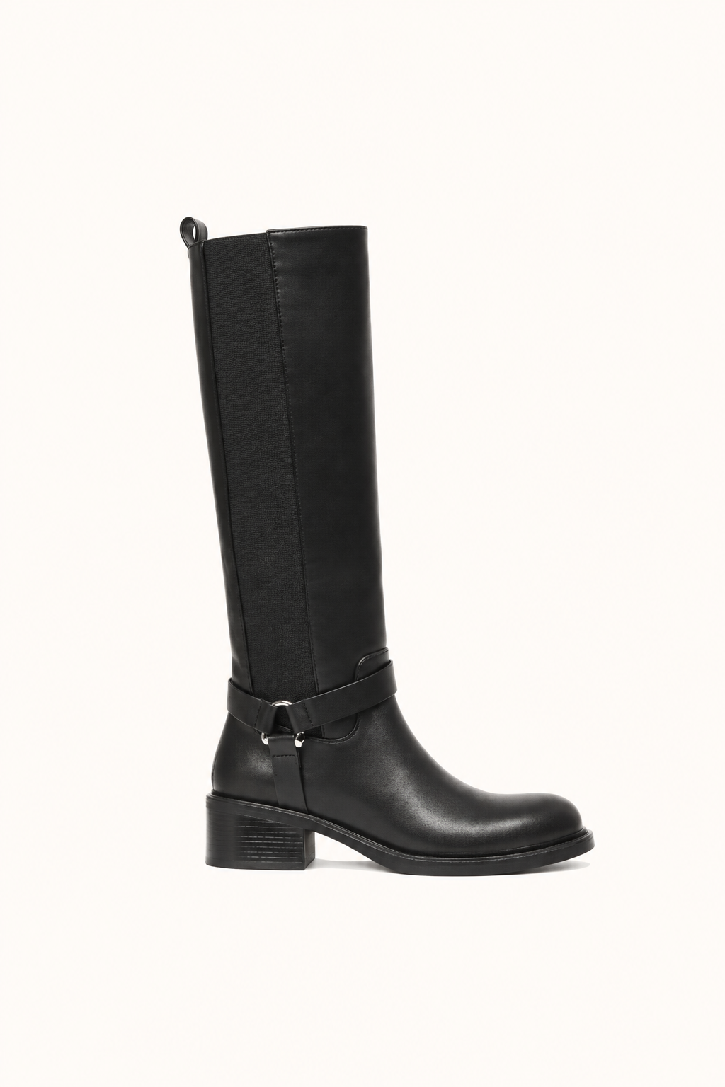 Bottes cavalières noires à brides - Carla