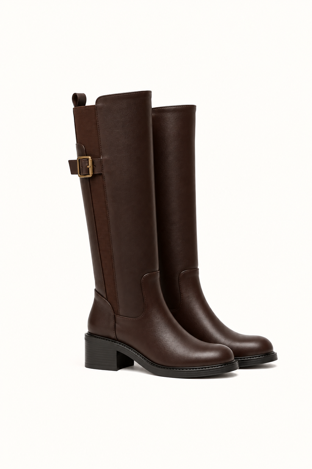 Bottes cavalières marron à boucle ajustable - Kris