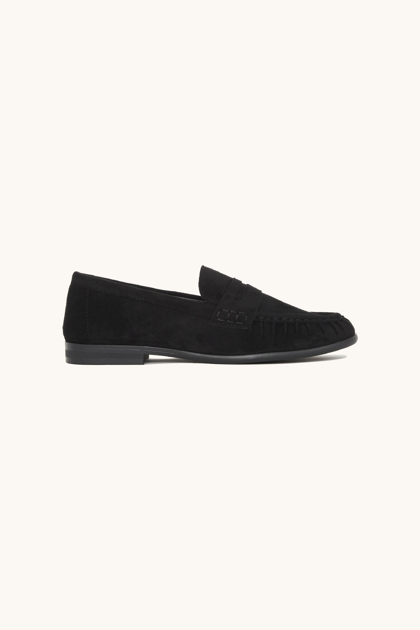 Mocassins plissés en suédine noire - Abby