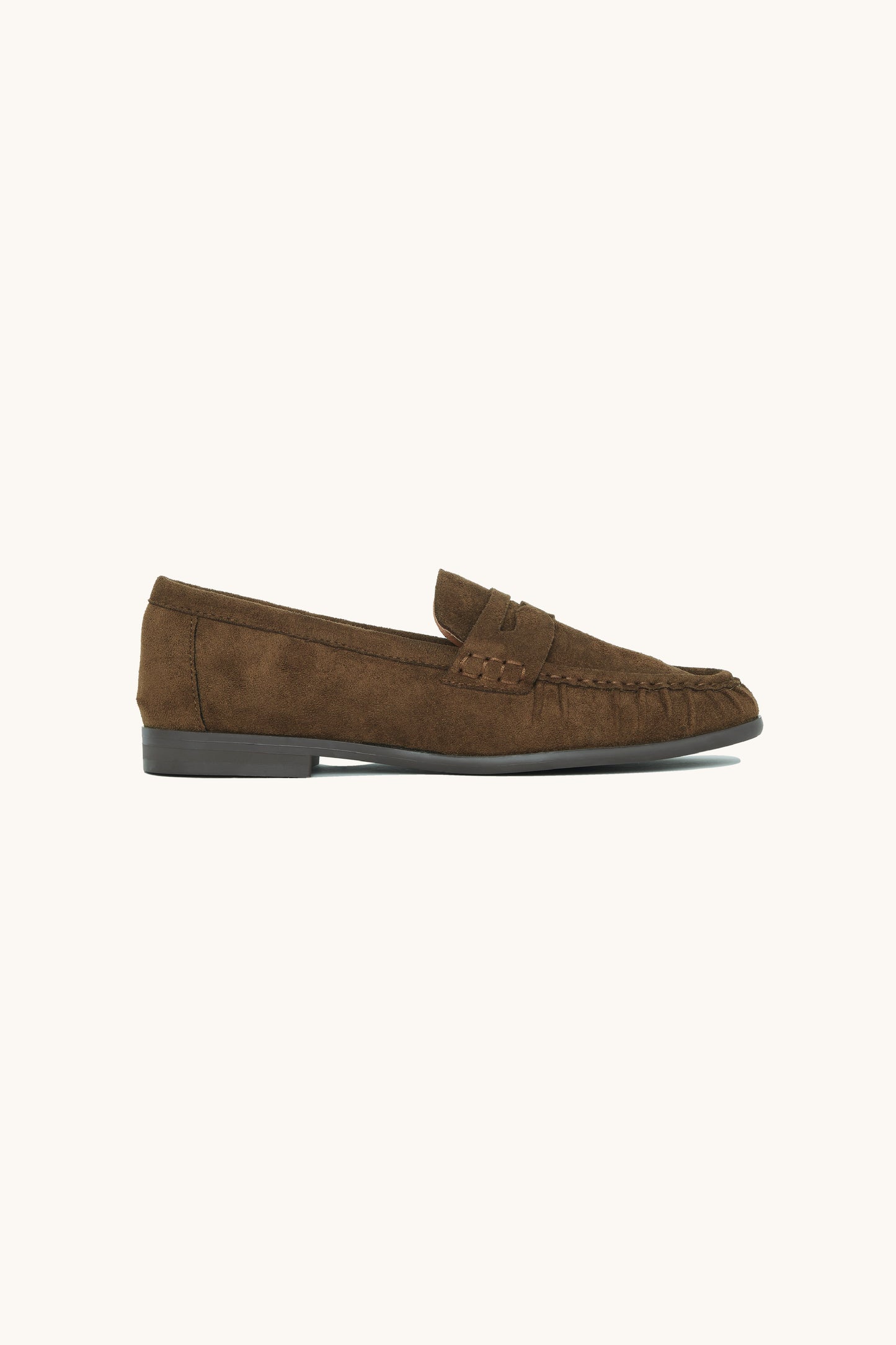 Mocassins plissés marron en suédine - Abby