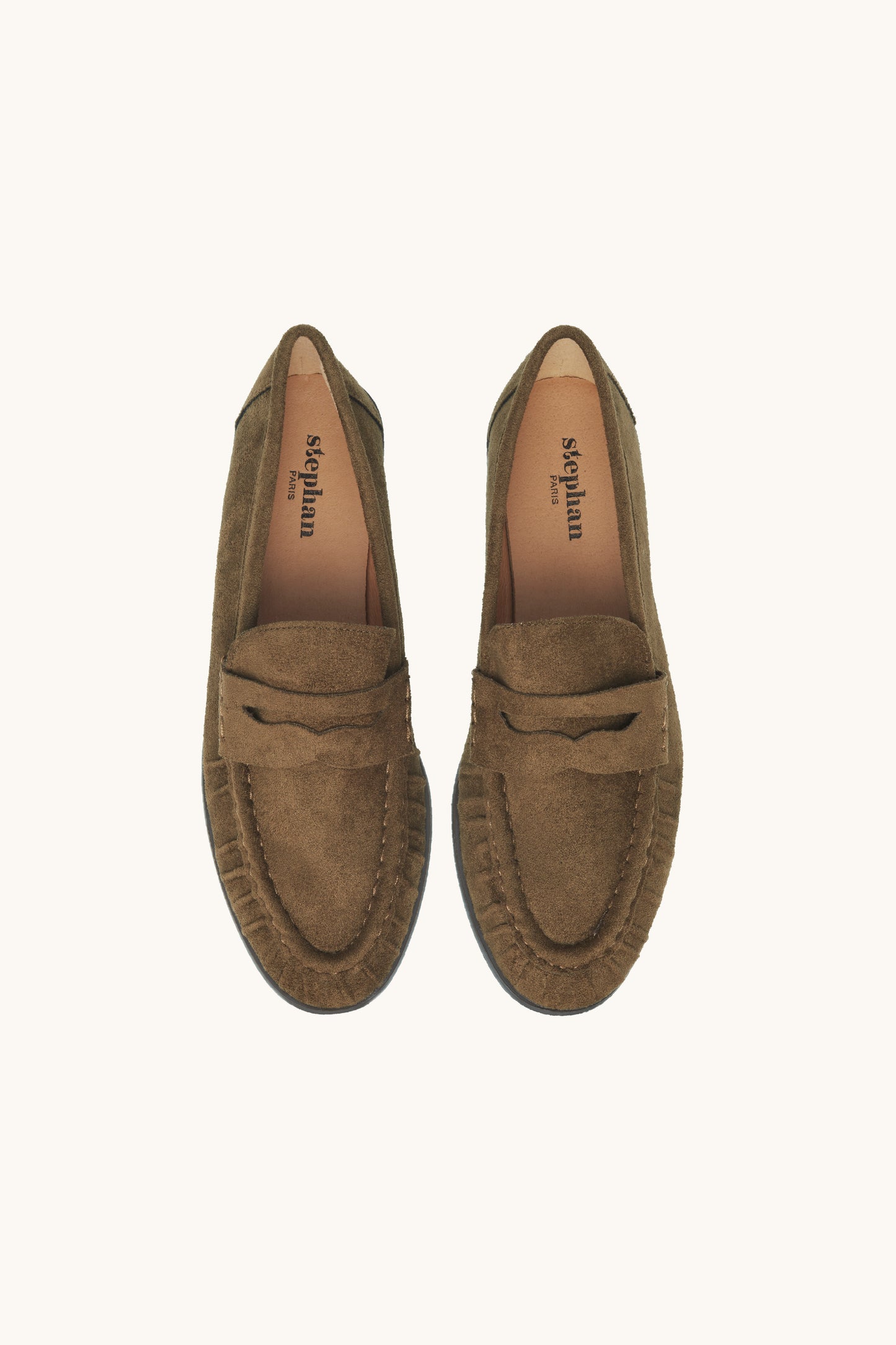 Mocassins plissés marron en suédine - Abby