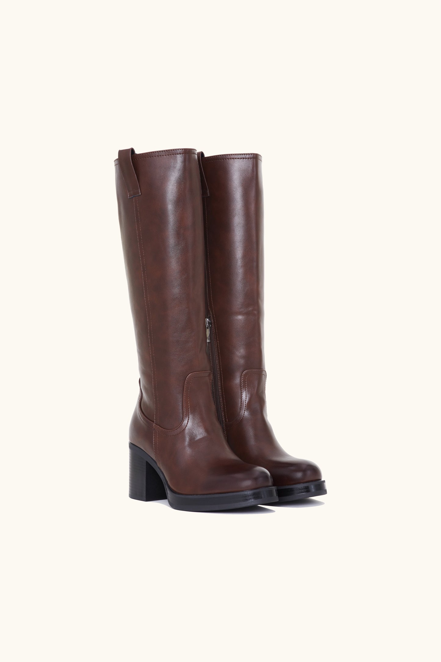 Bottes cavalières hautes marron