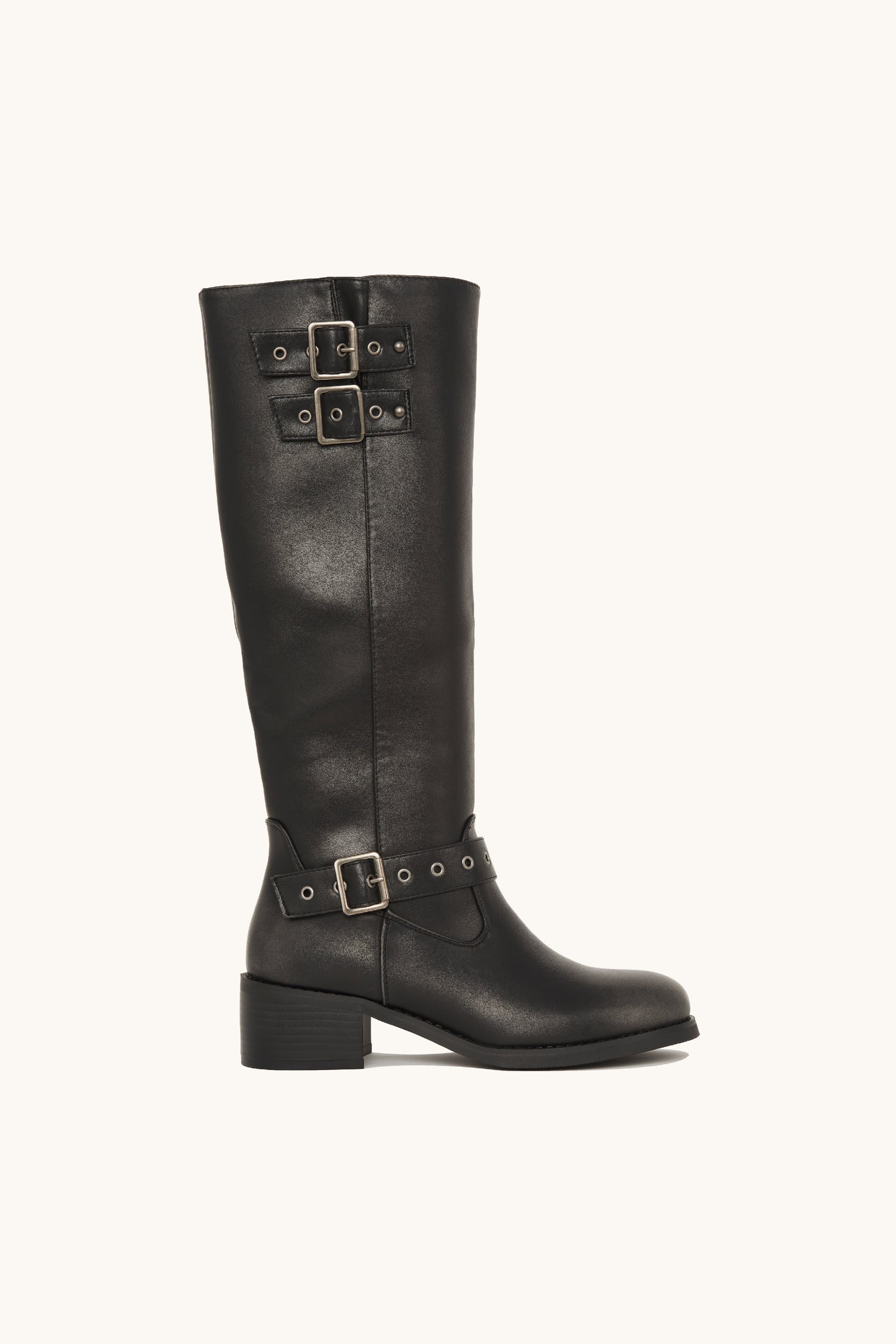Bottes biker noires à boucles - Maya