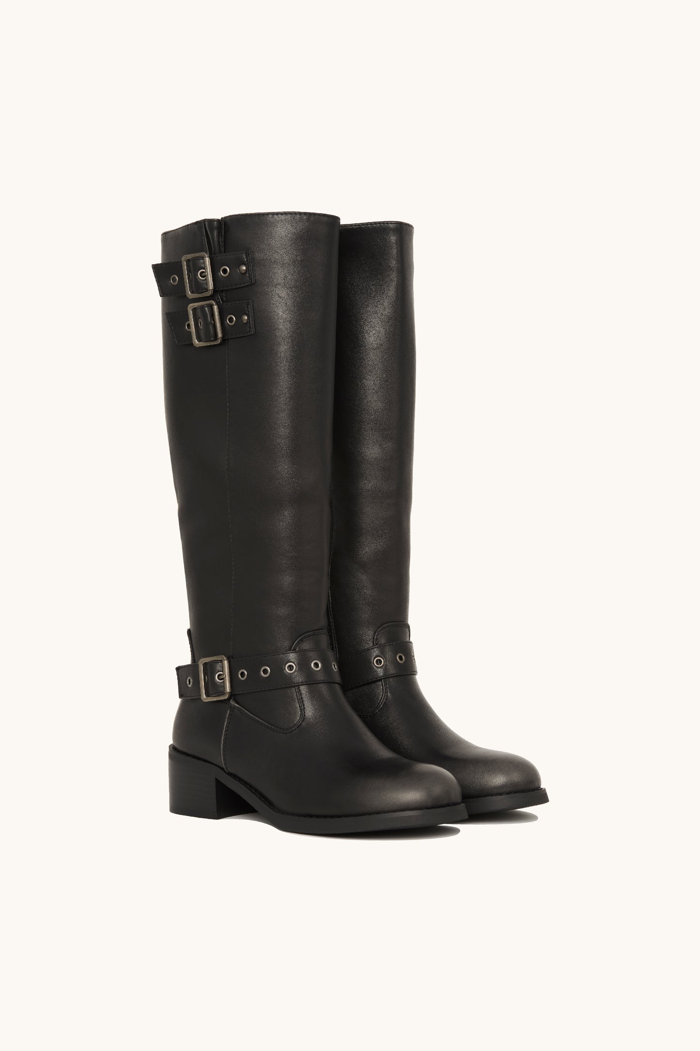Bottes biker noires à boucles - Maya