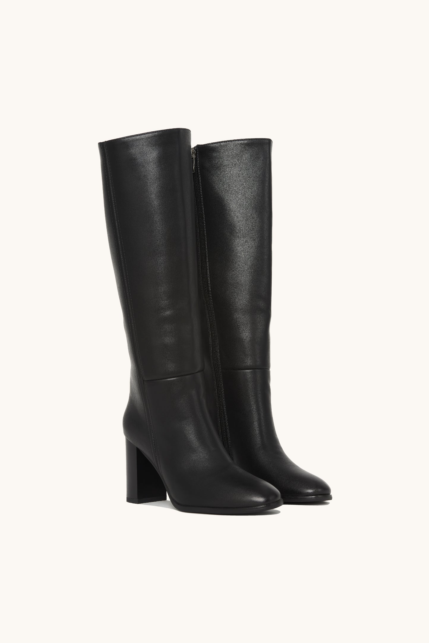 Bottes hautes noires à talon carré - Hope
