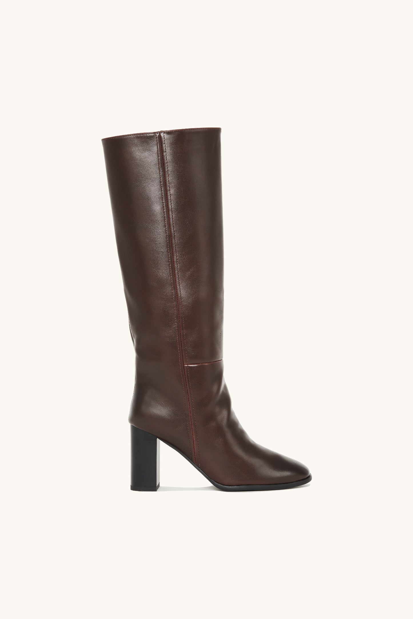Bottes hautes marron à talon carré - Hope