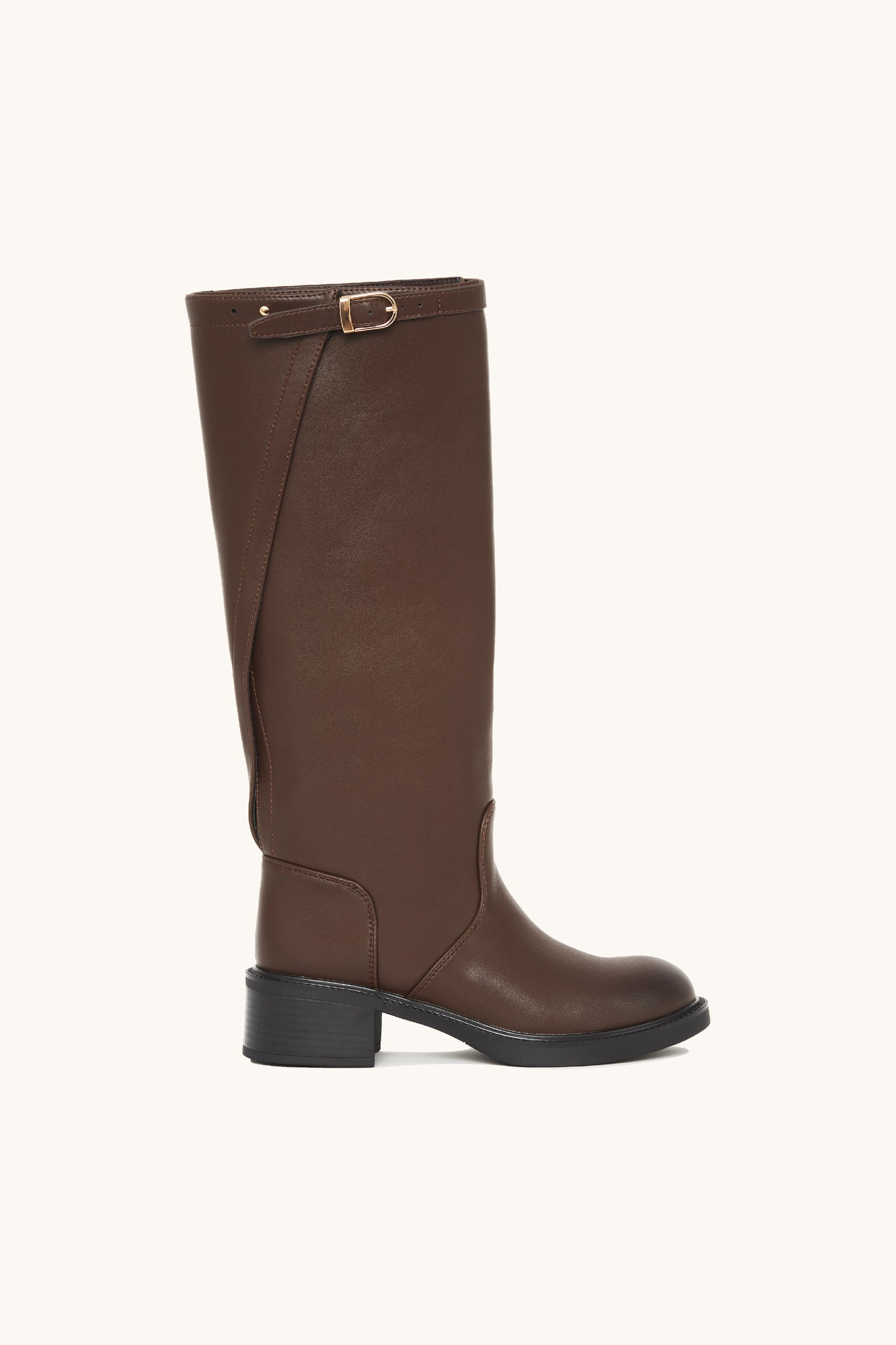 Bottes cavalières marrons à boucle et ajustable - Tiffany