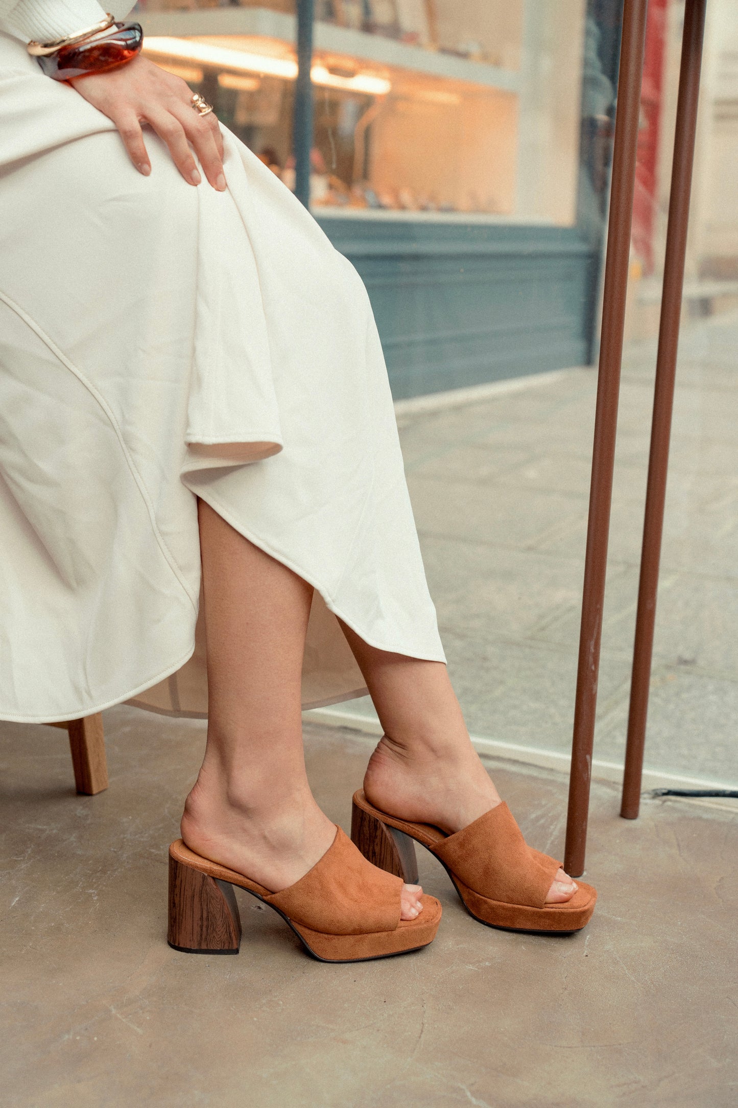 Swedish mules with camel platform