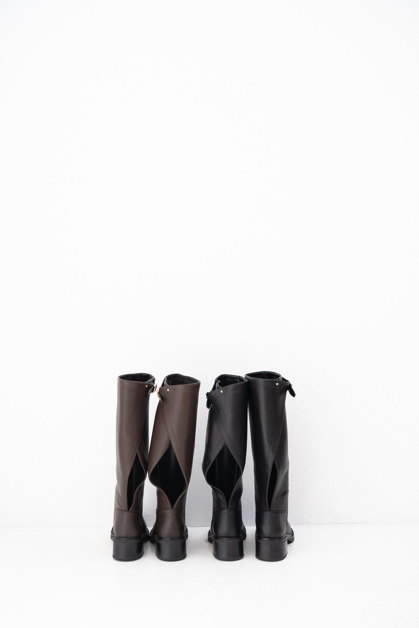 Bottes cavalières marrons à boucle et ajustable - Tiffany