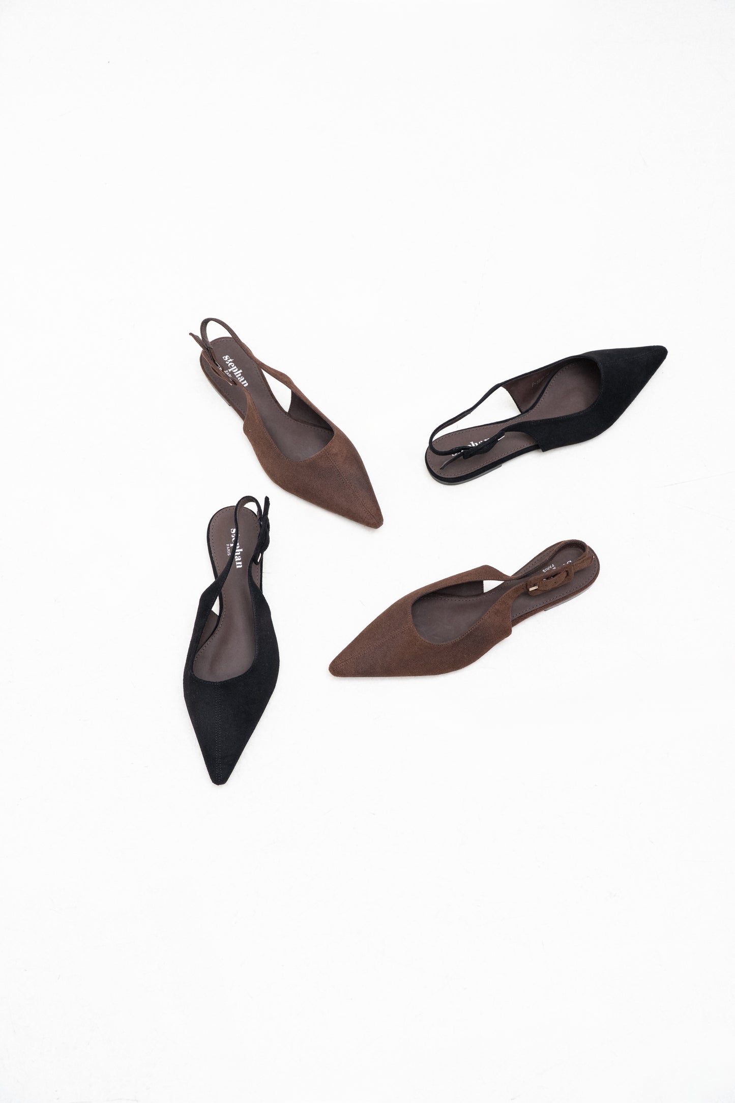 Ballerines slingback marron à bout pointu - Livia