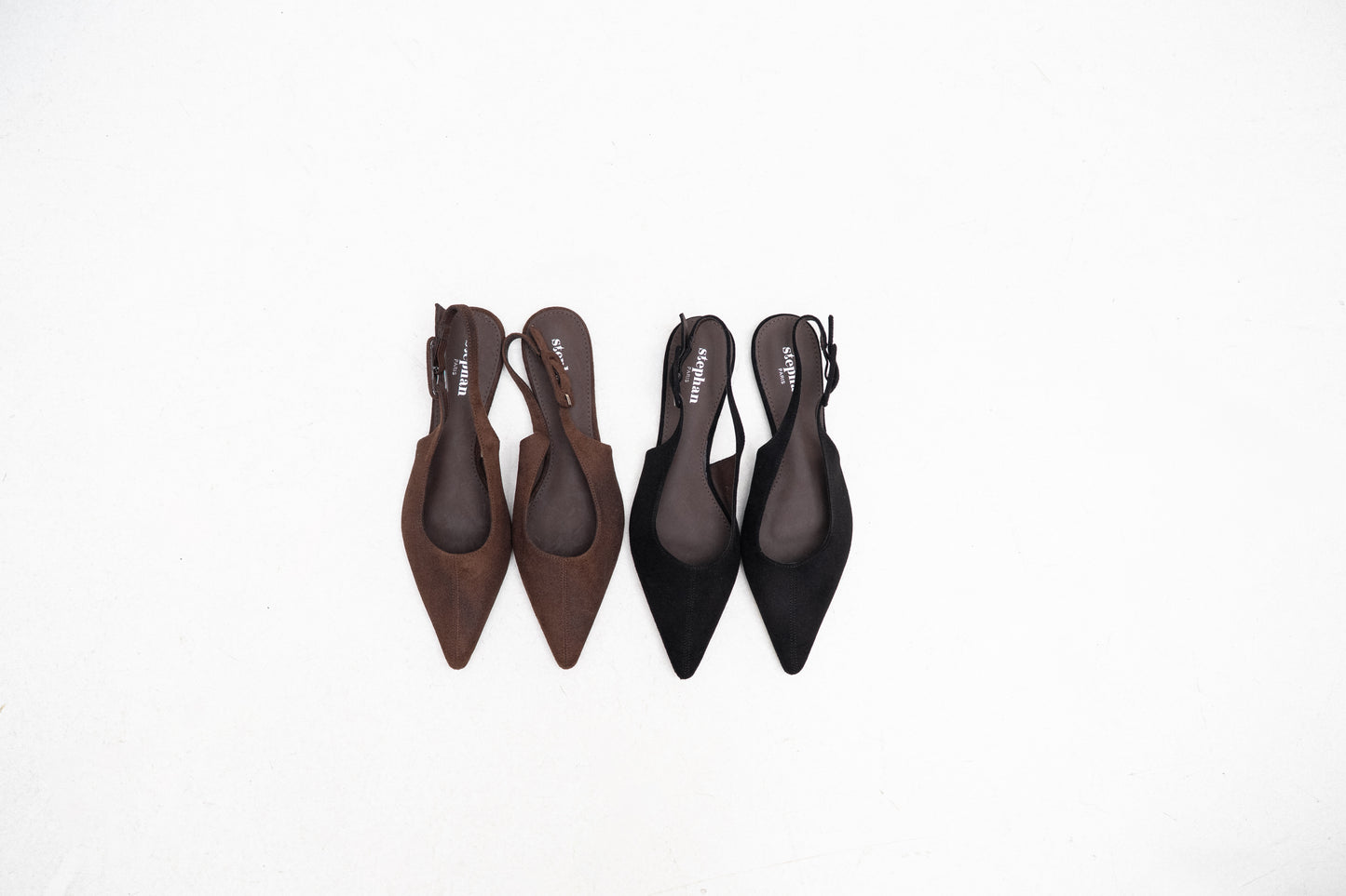 Ballerines slingback marron à bout pointu - Livia
