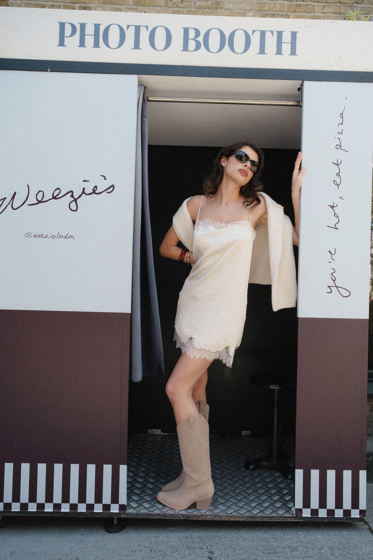 Santiags western beiges en suédine - Lucy