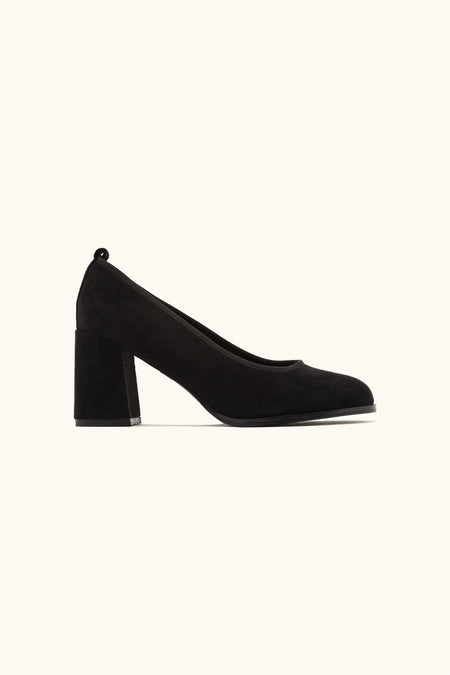 Escarpins suédine à talons bloc noires