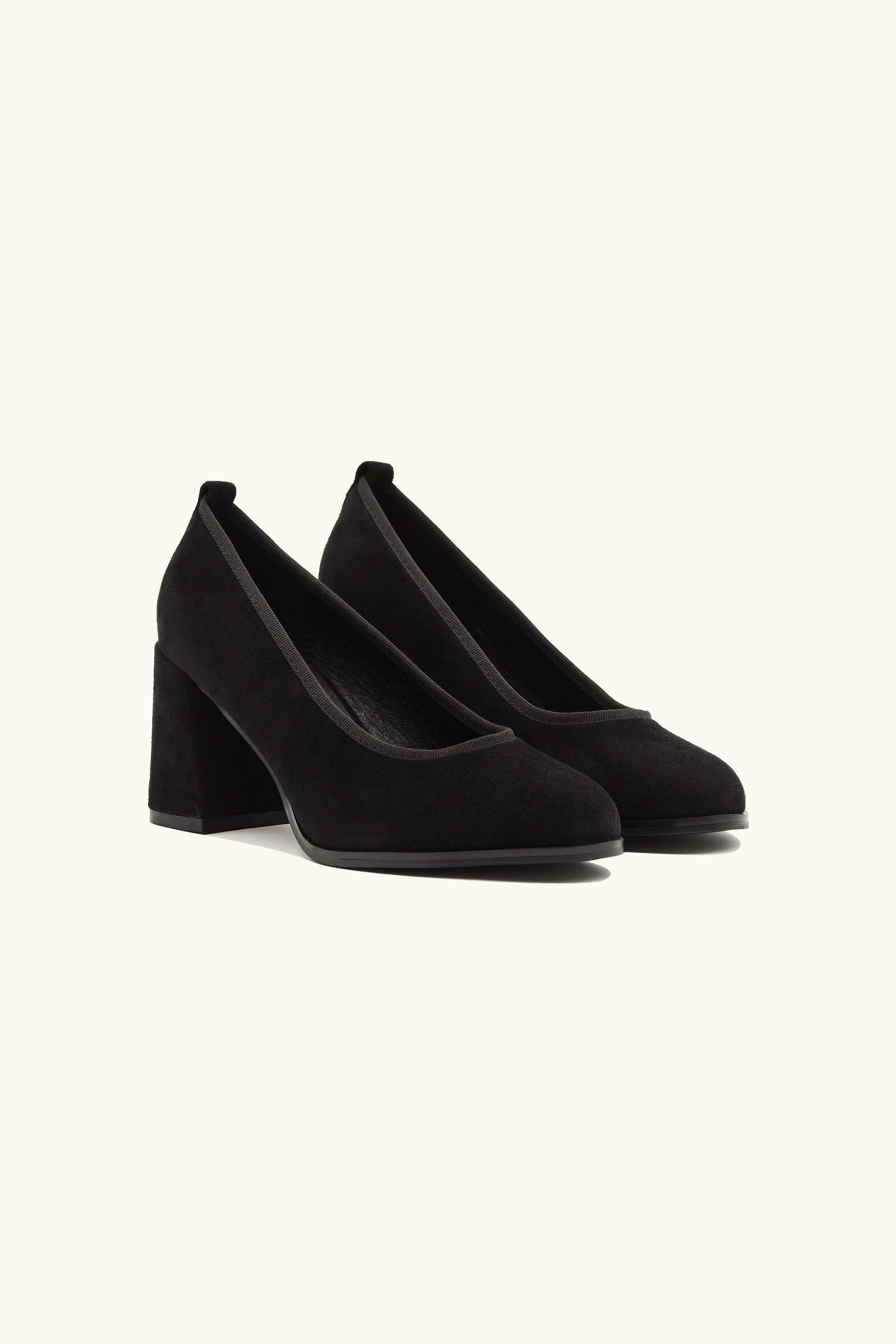 Escarpins suédine à talons bloc noires